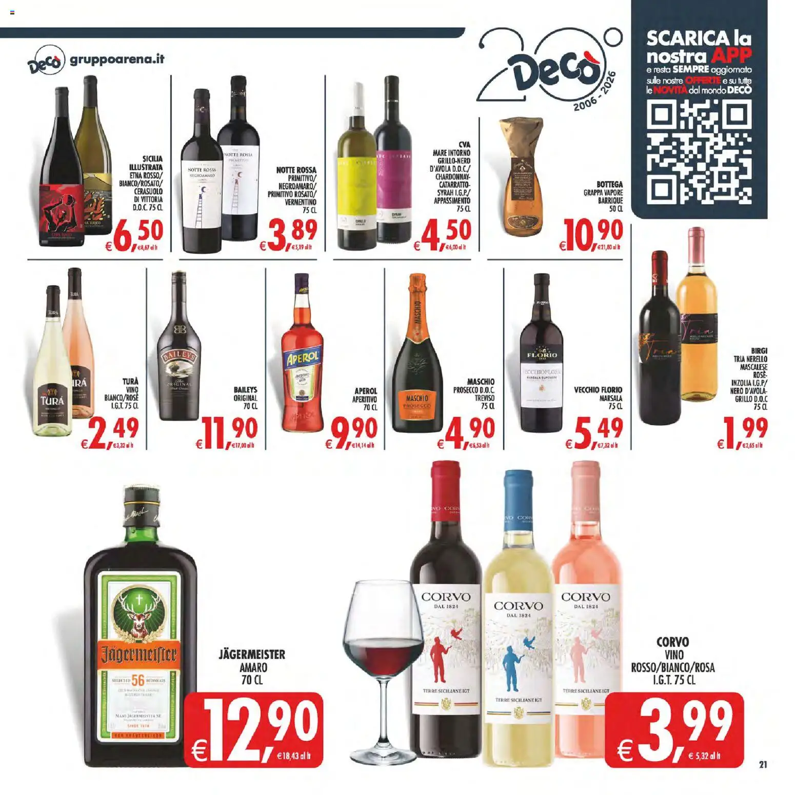 Volantino Decò del 17.04.2026 | Pagina: 25 | Prodotti: Prosecco, Vino, Amaro, Aperitivo