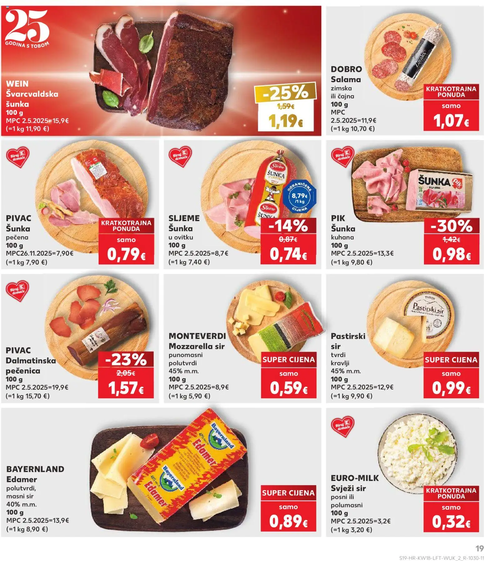 Kaufland katalog | vrijedi od 29.04.2026 | Stranica: 19 | Proizvodi: Mozzarella, Sir, Salama, Svježi sir