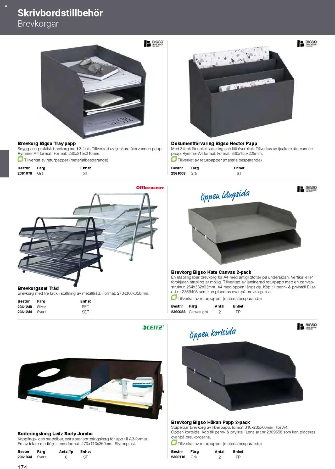 Office Depot reklamblad aktuell från 01.02.2025 | Sida: 176 | Produkter: Brevkorg, Dokumentförvaring