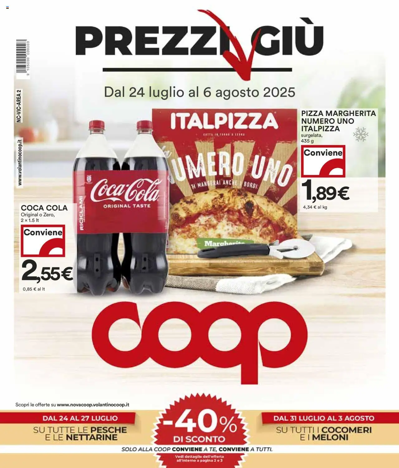 Volantino COOP del 24.07.2025 | Pagina: 1 | Prodotti: Pizza, Coca Cola