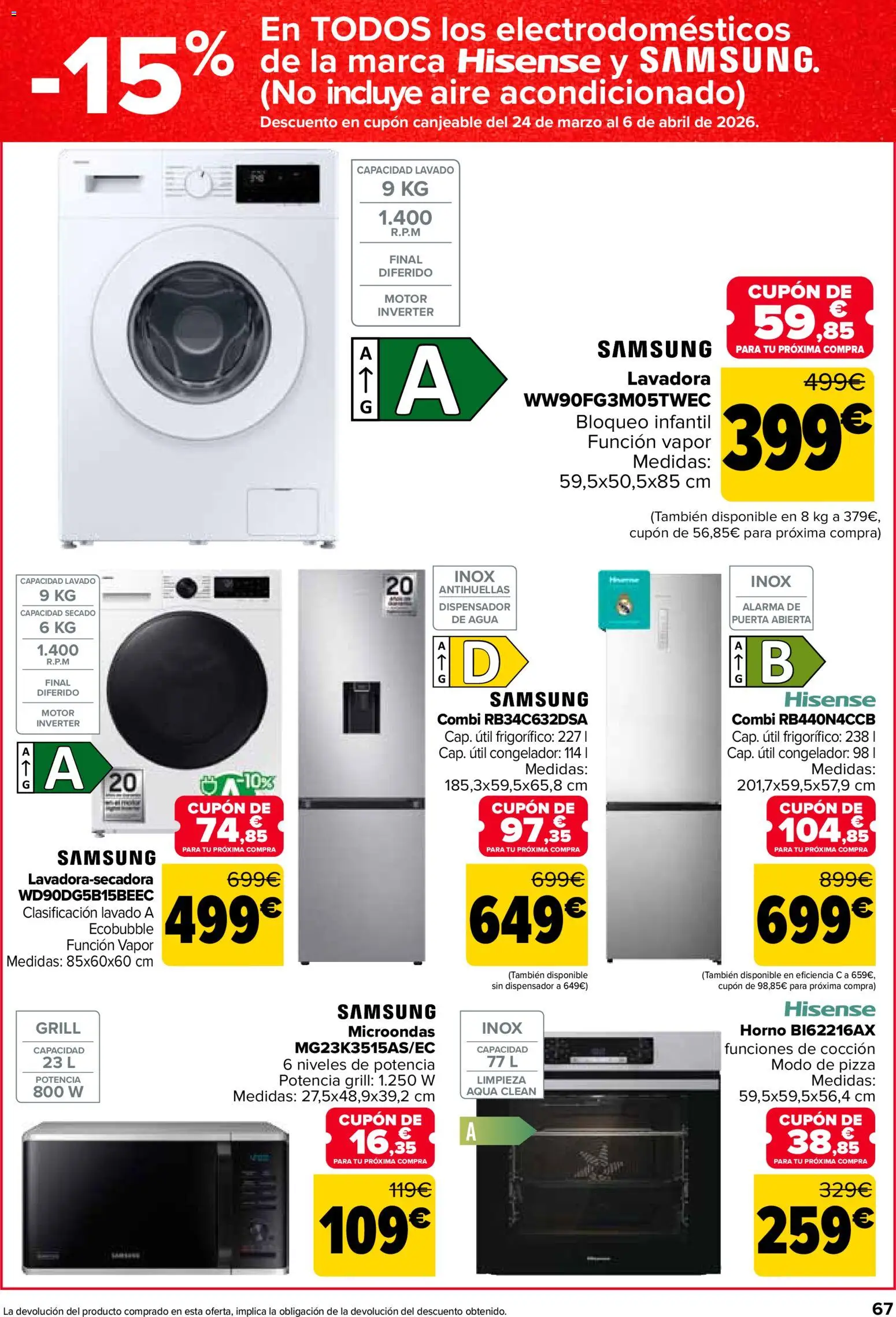 Carrefour folleto │ válido desde el 12.03.2026 | Página: 77 | Productos: Pizza, Congelador, Combi, Aire acondicionado