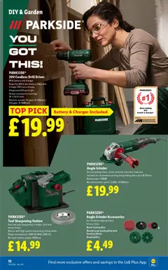 Preview of Lidl - Weekly valid from 16.04.2026 | Page: 14 | Products: Drill, Battery, Grinder