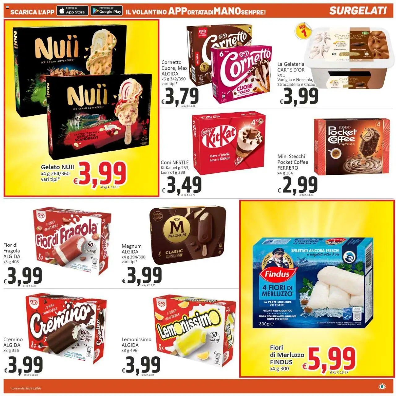 Volantino Paghi Poco del 29.08.2025 | Pagina: 9 | Prodotti: Latte, Mirtilli, Scaffale, Cacao