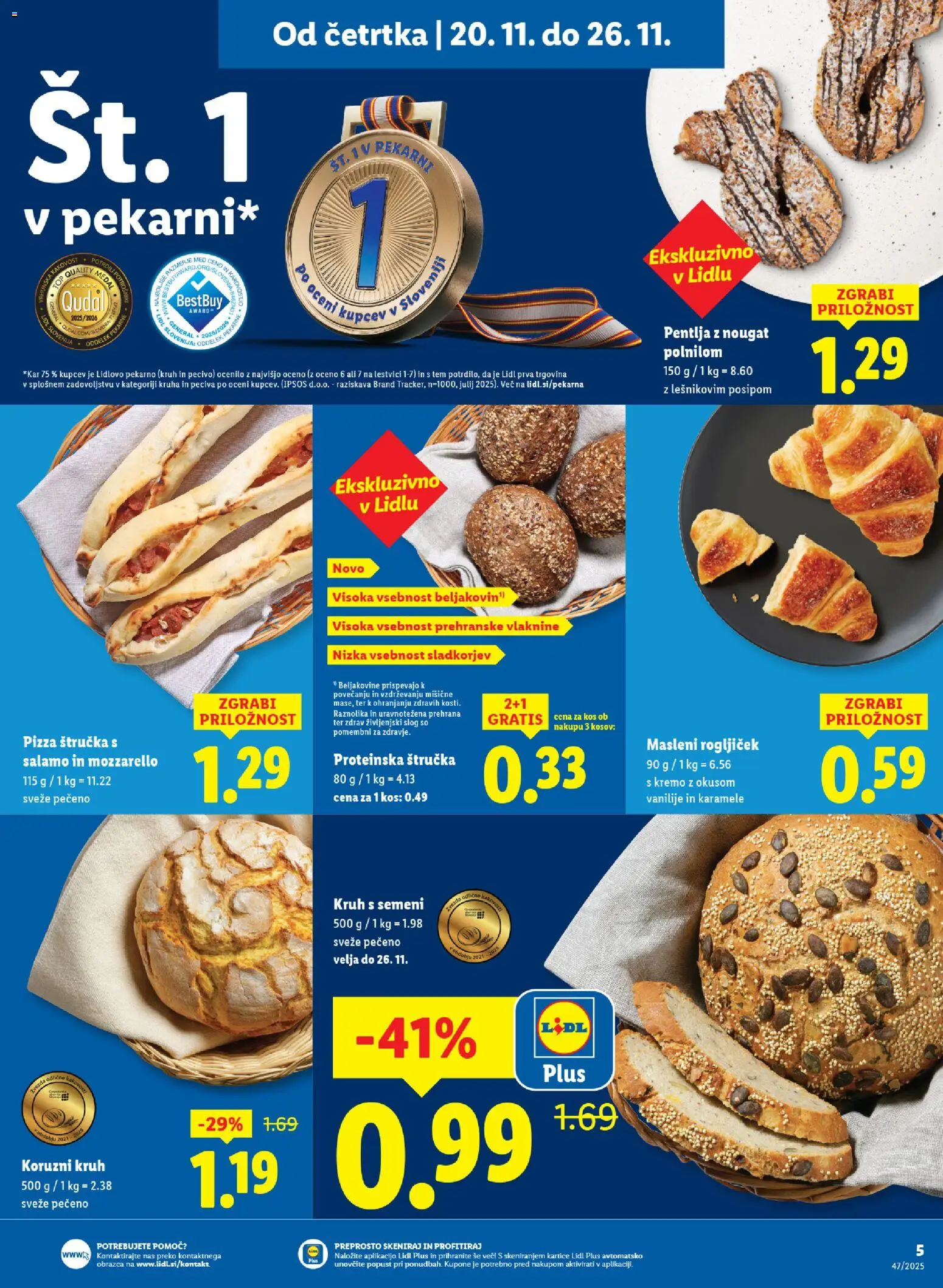 Novi Lidl katalog ponudbe – veljaven od 24.11.2025 | Stran: 7 | Izdelki: Štručka, Kos, Kruh, Karamele