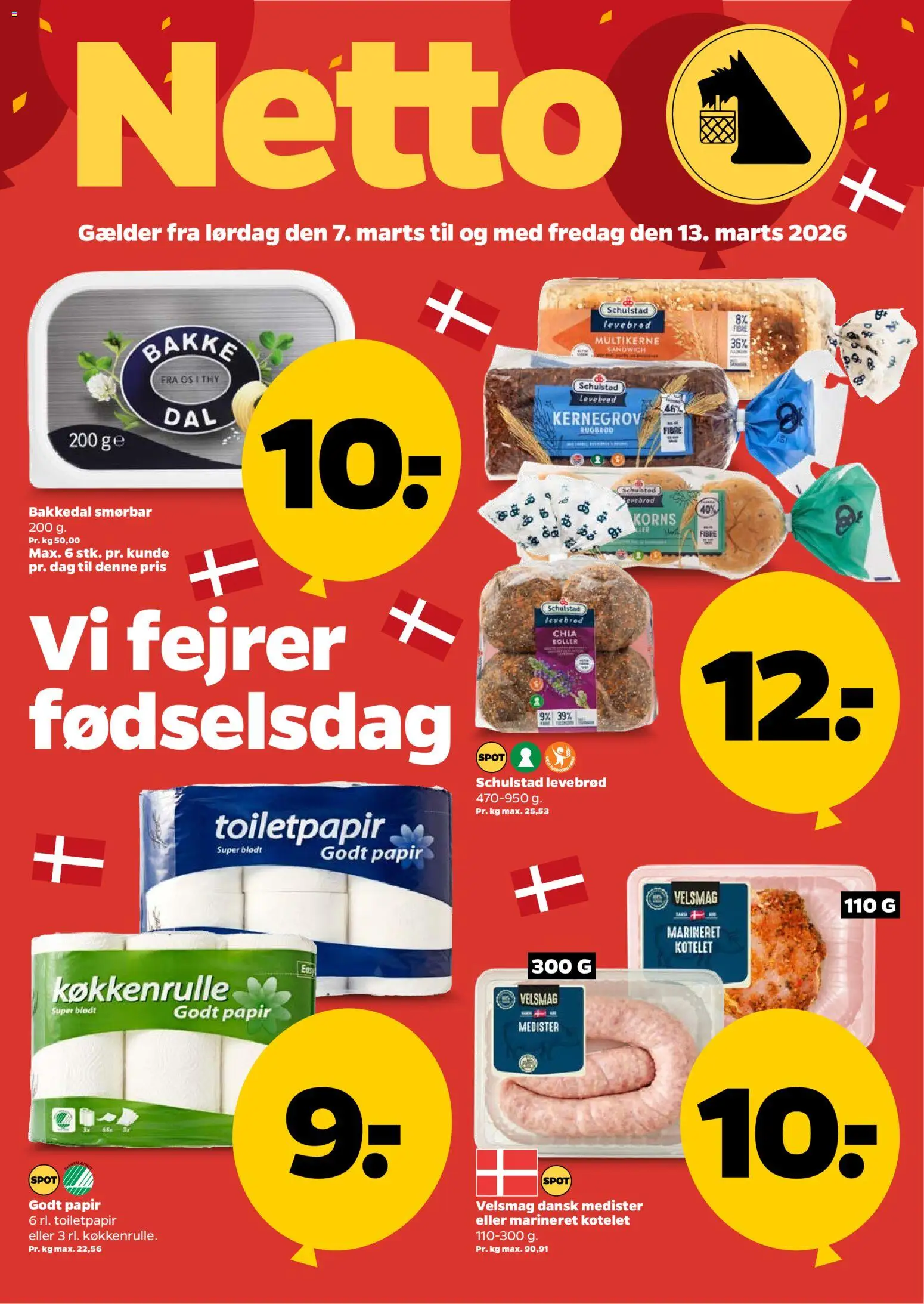 Netto tilbudsavis – gyldig fra 07.03.2026 | Side: 1 | Produkter: Rugbrød