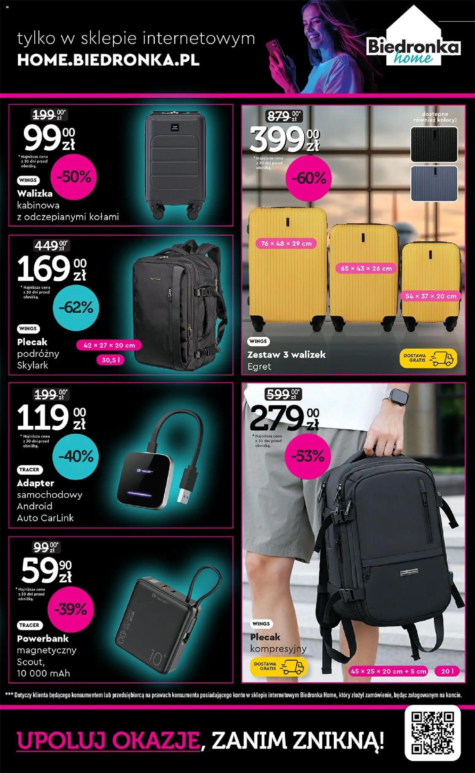 Biedronka Black Friday od 03.11.2025 | Strona: 31 | Produkty: Plecak, Walizka, Adapter, Powerbank