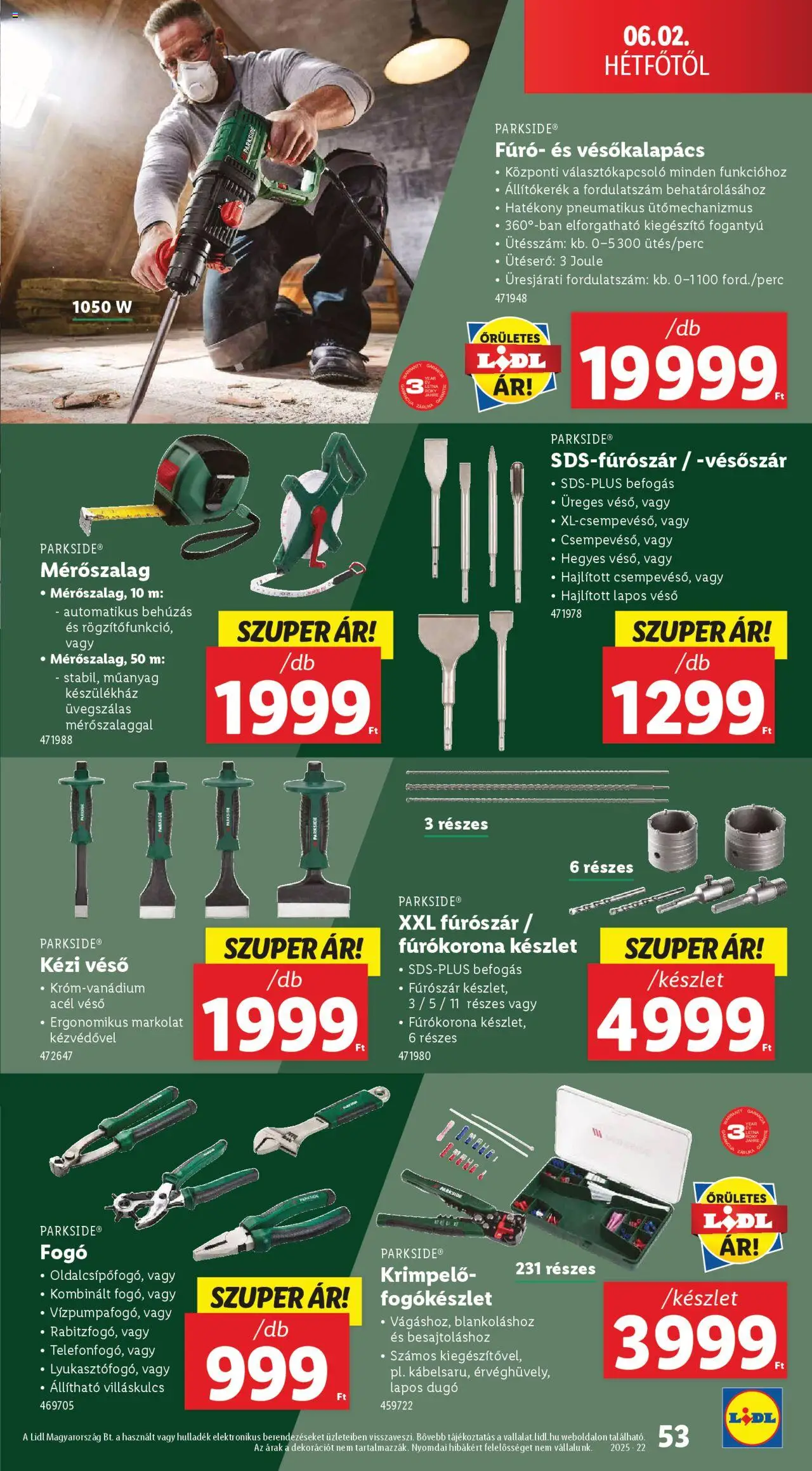 Lidl akciós ujság - amely érvényes a következő dátumtól: 29.05.2025 | Oldal: 53 | Termékek: Parkside