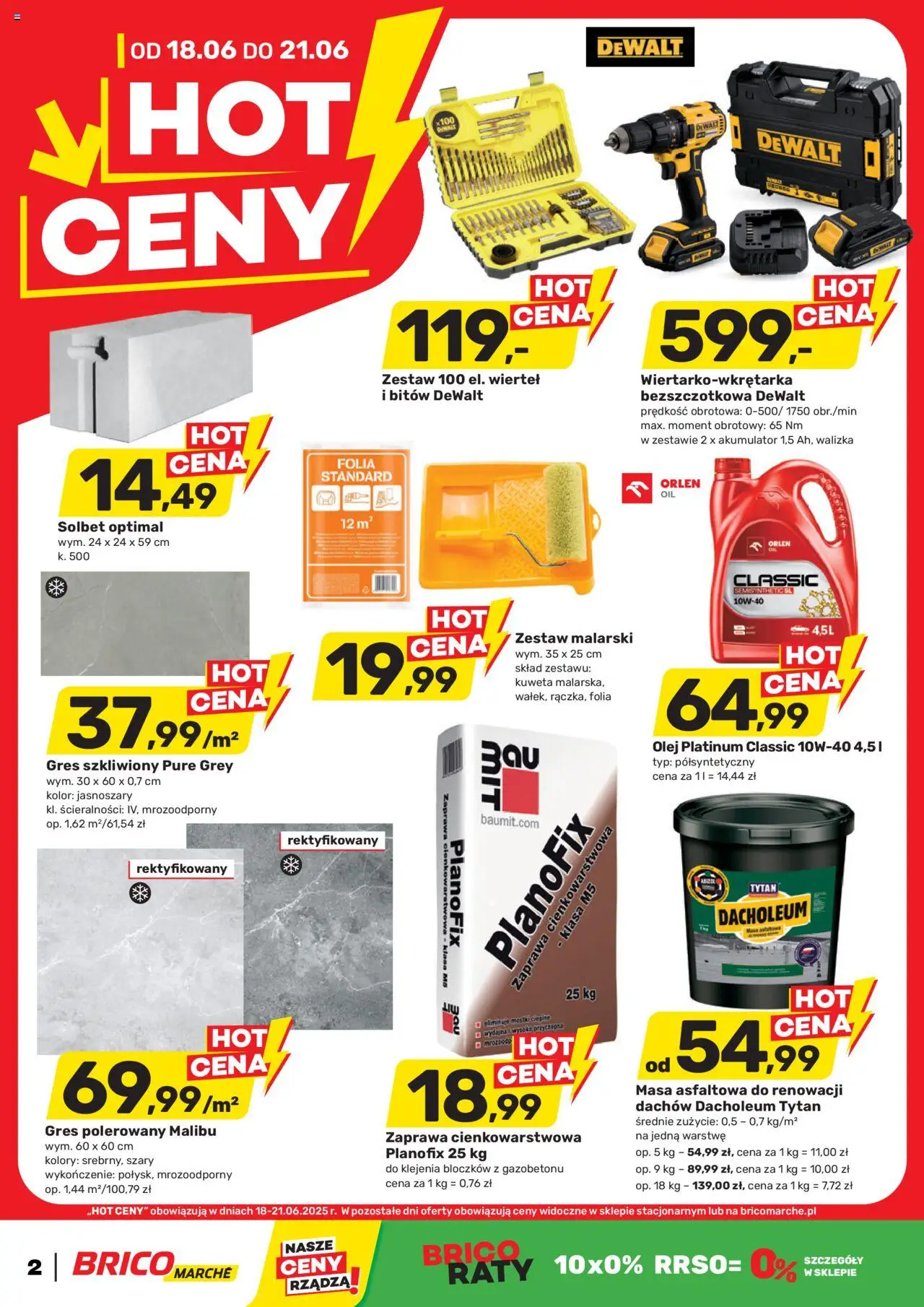 Brico Marché Gazetka od 18.06.2025 | Strona: 2 | Produkty: Walizka, Olej