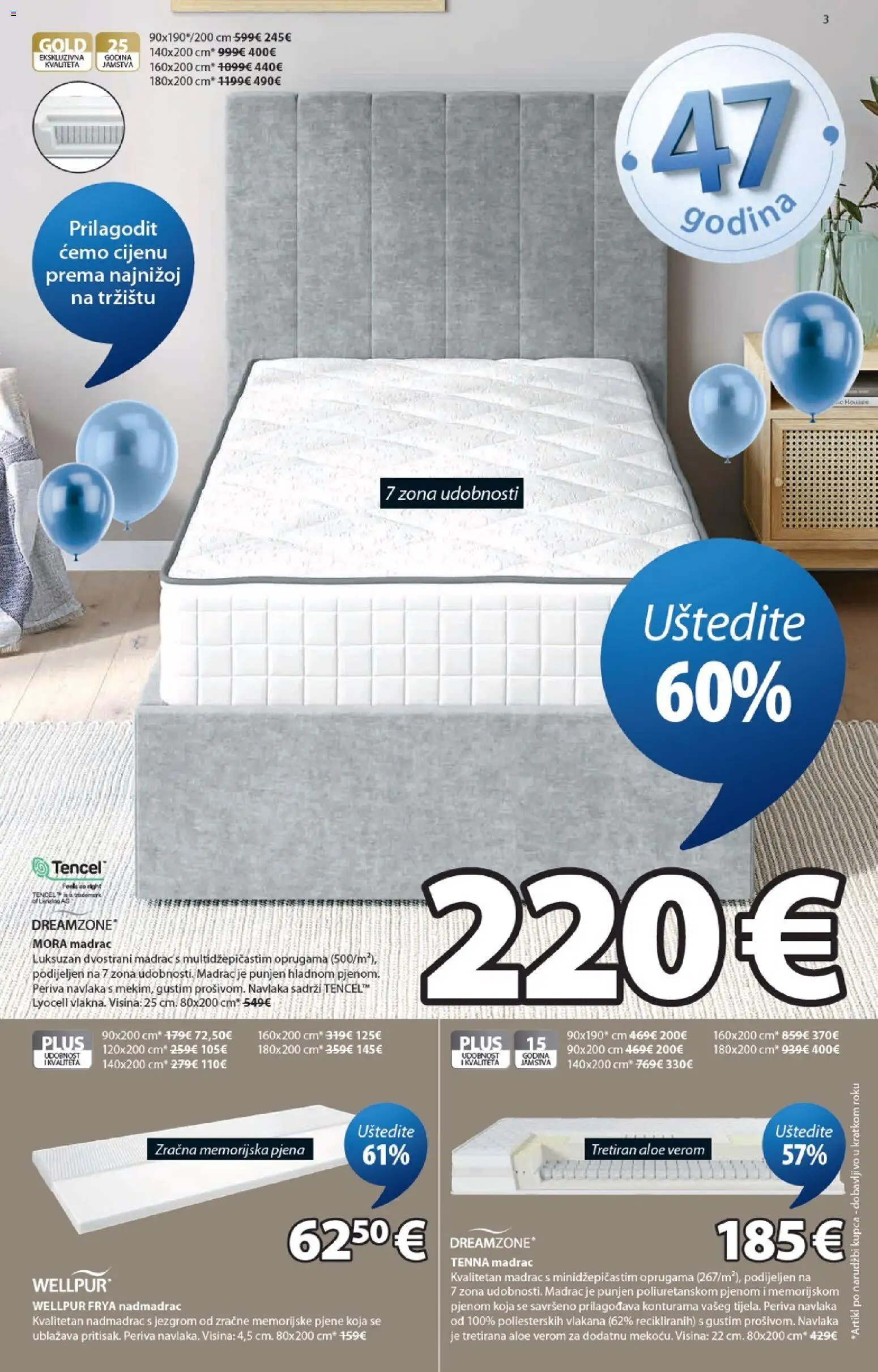 JYSK katalog | vrijedi od 15.04.2026 | Stranica: 3 | Proizvodi: Madrac, Nadmadrac