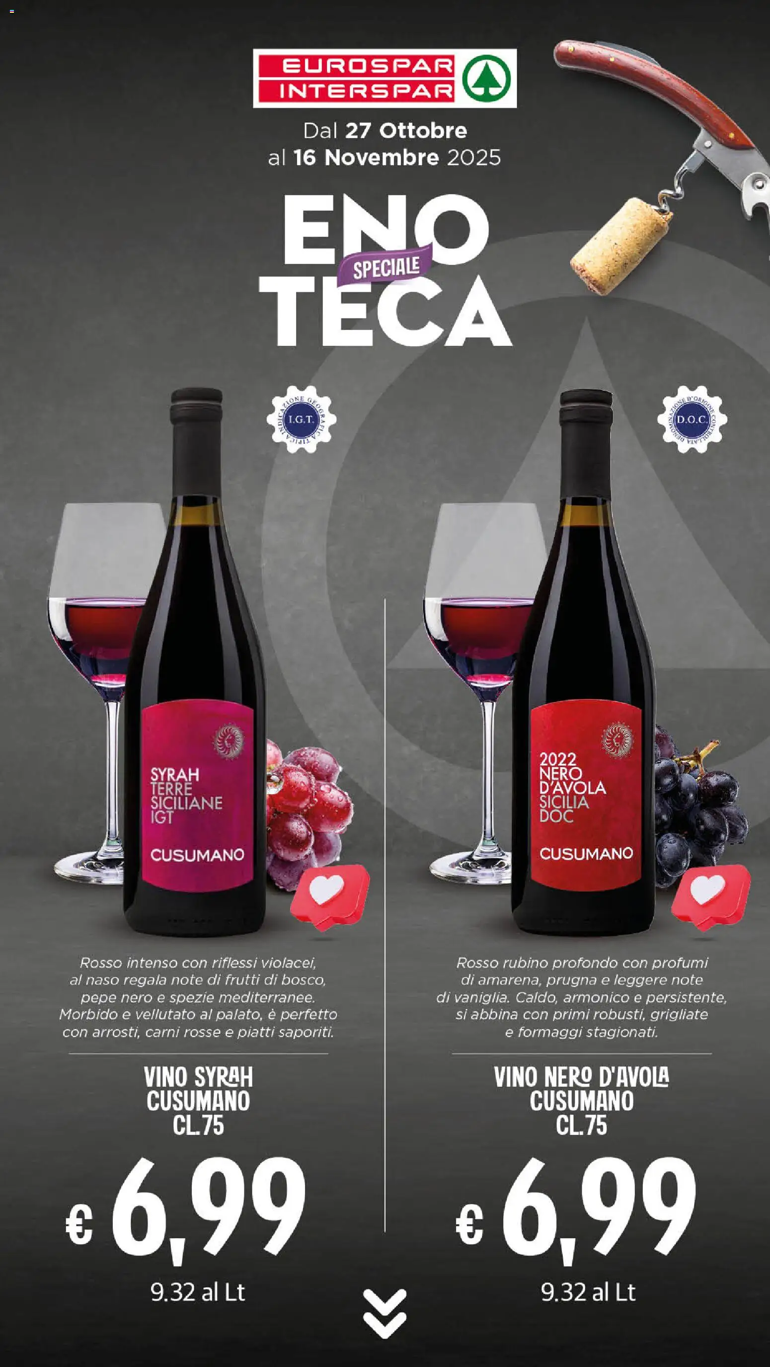 Volantino Eurospar del 27.10.2025 | Pagina: 15 | Prodotti: Spezie, Pepe, Vino