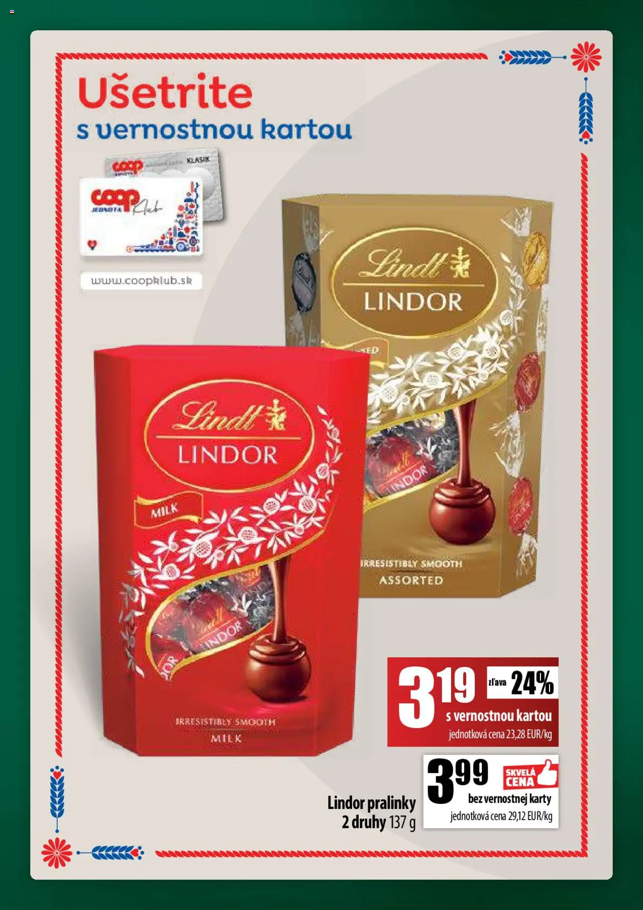 COOP Jednota široká ponuka │ platný od 21.08.2025 | Strana: 41 | Produkty: Lindor, Lindt