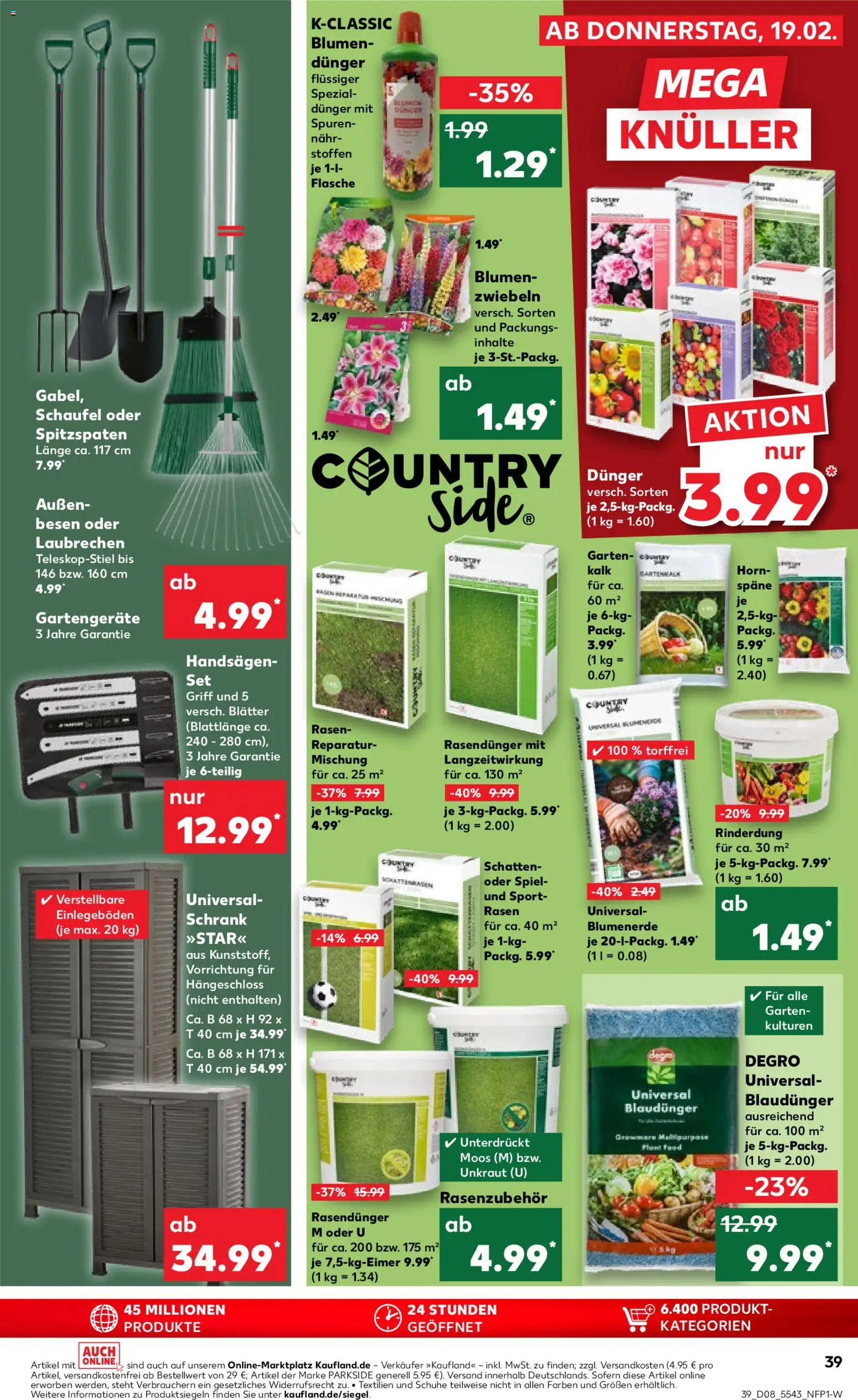 Kaufland prospekt Bremen	 – gültig ab 19.02.2026 | Seite: 39 | Produkte: Spiel, Blumen, Blumenerde, Zwiebeln