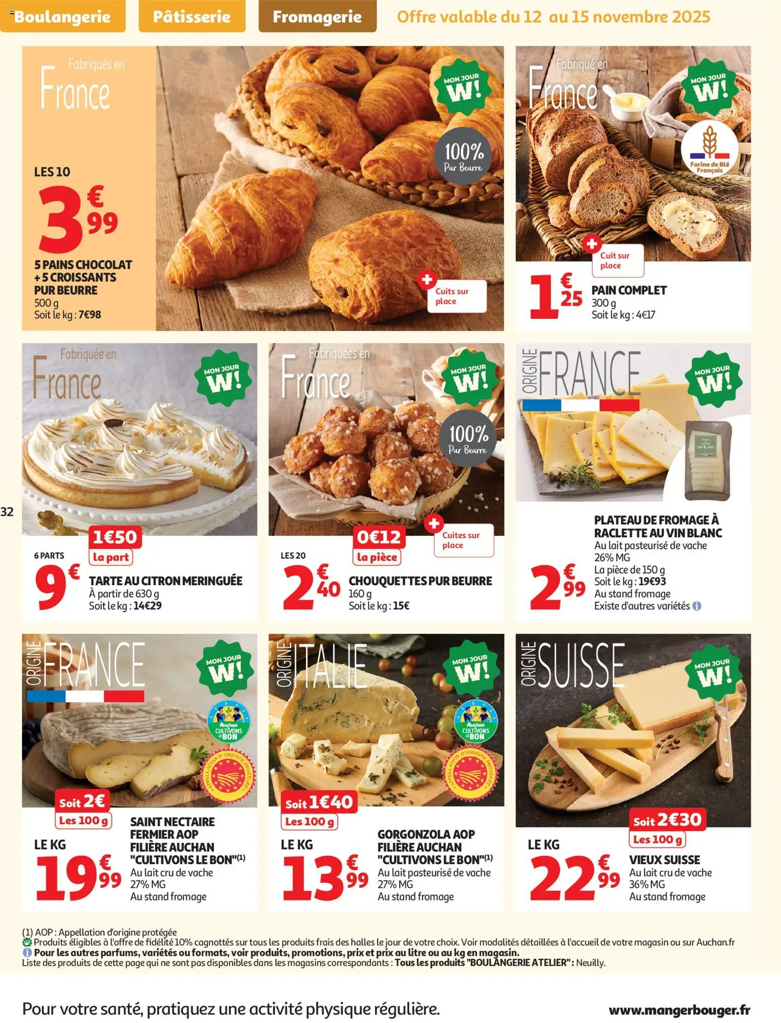 {H1} | Page: 32 | Produits: Plateau, Farine, Fromage, Chocolat