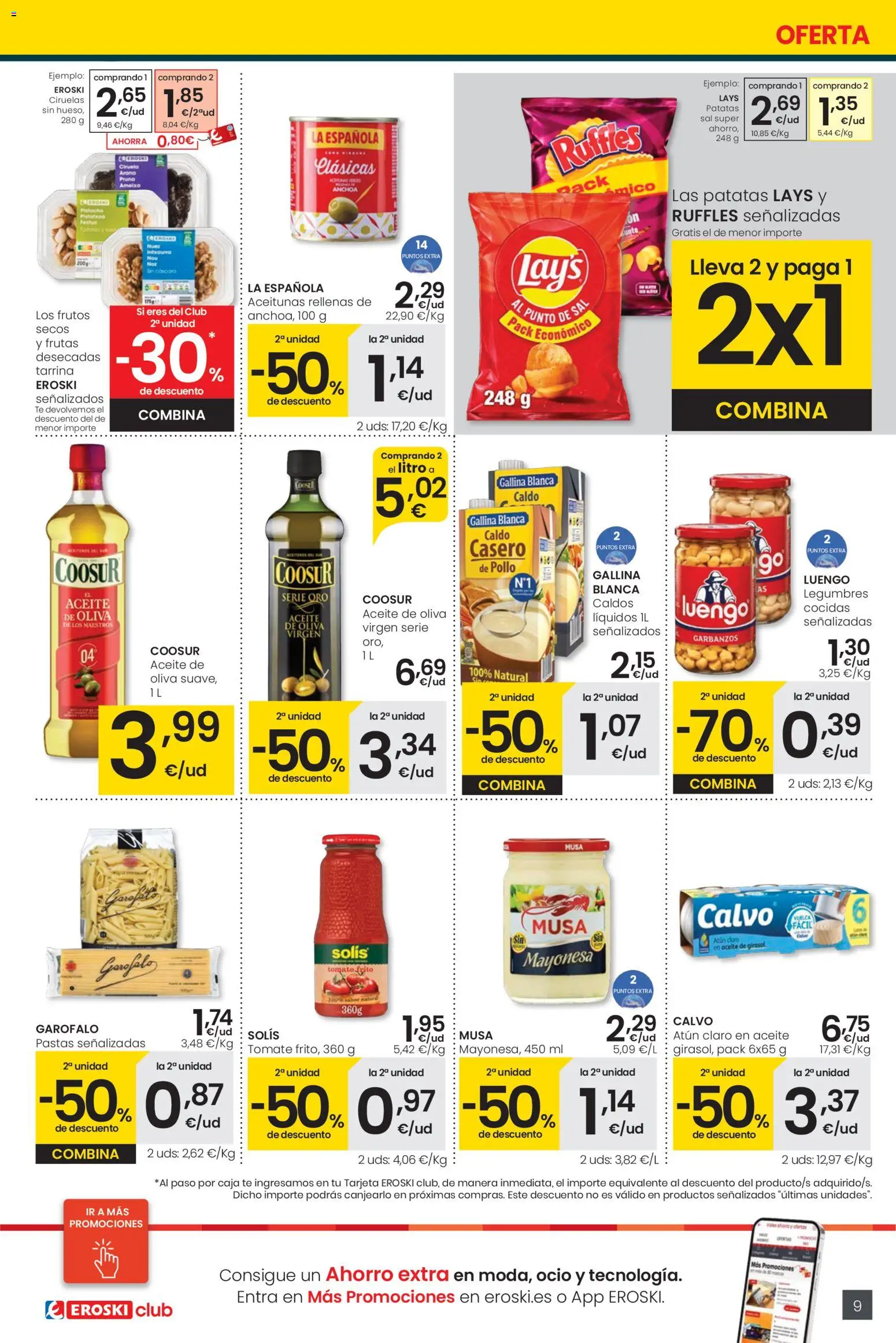 Eroski - Precio más bajo  │ válido desde el 30.10.2025 | Página: 9 | Productos: Aceite, Té, Aceite de oliva, Οθόνη προβολής