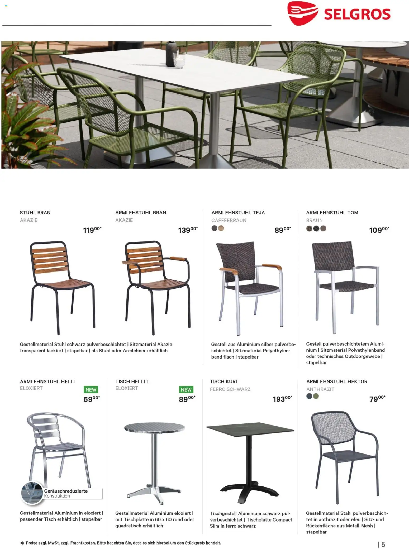 Selgros Restaurantmöbel – gültig ab 01.03.2026 | Seite: 5 | Produkte: Tisch, Stuhl