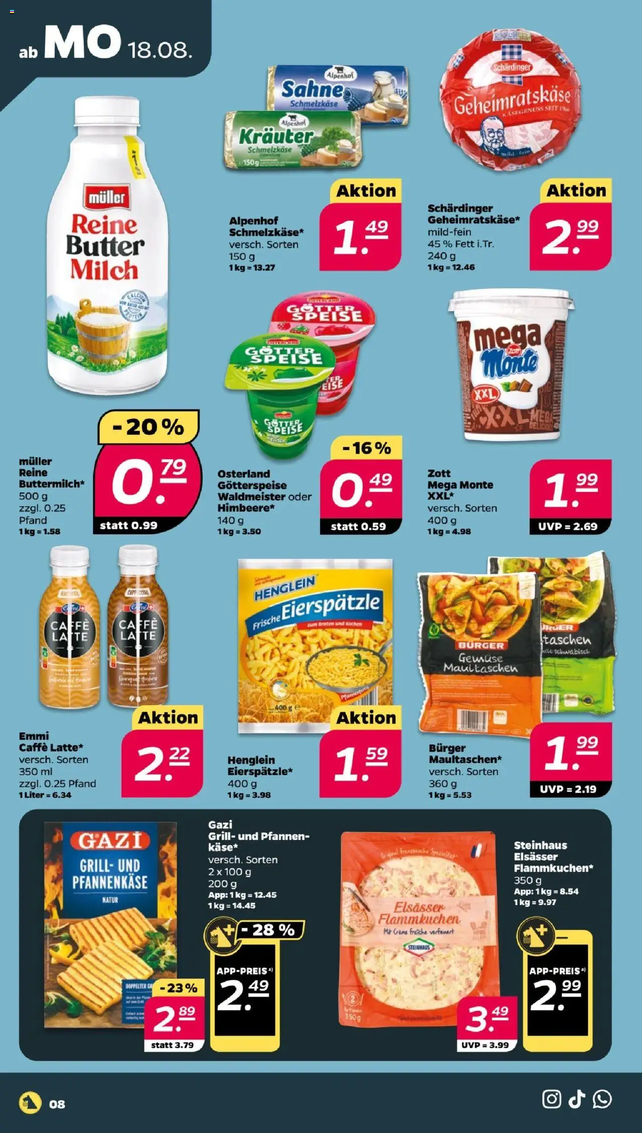Netto Prospekt 	 - gültig ab dem 18.08.2025 | Seite: 8 | Produkte: Grill, Milch, Burger, Gemüse