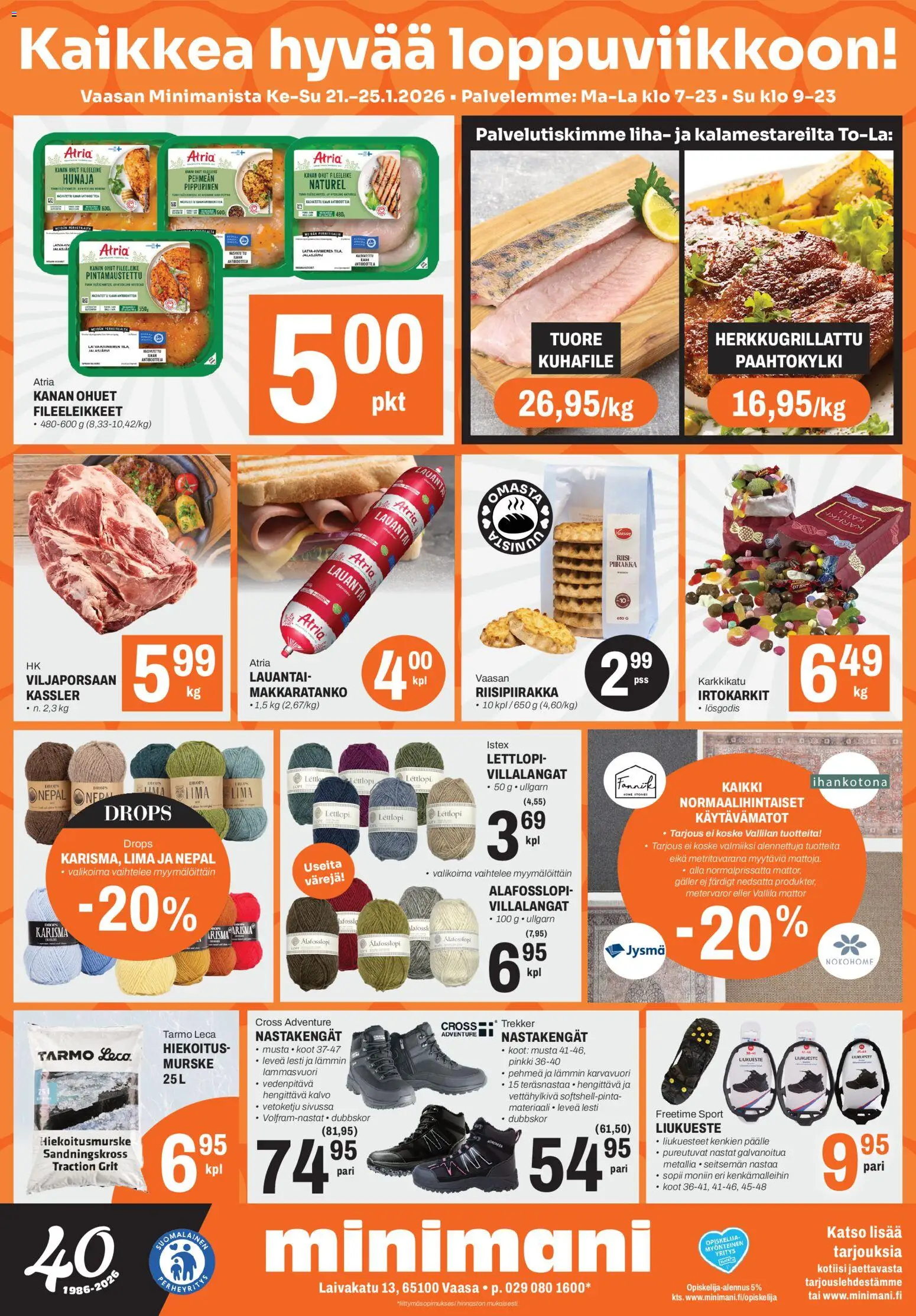 Minimani Tarjoukset - Vaasa – voimassa 21.01.2026 alkaen | Sivu: 1 | Tuotteet: Irtokarkit, Hunaja