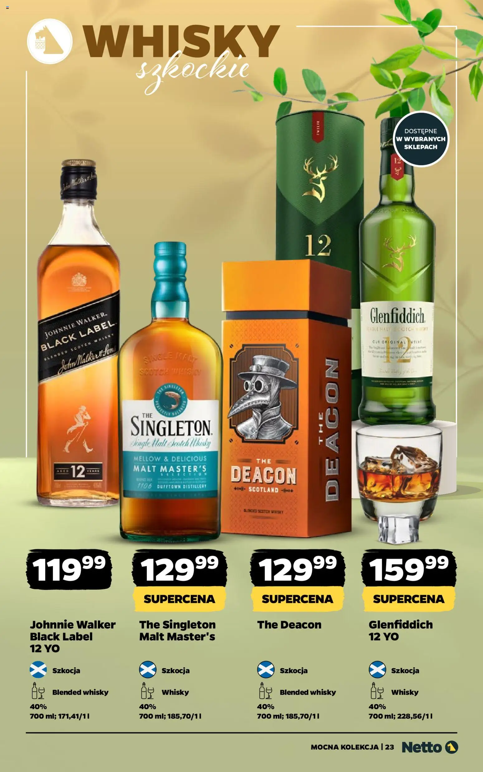 Netto gazetka - Alkohole mocne od 30.03.2026 | Strona: 23 | Produkty: Black Label, Whisky