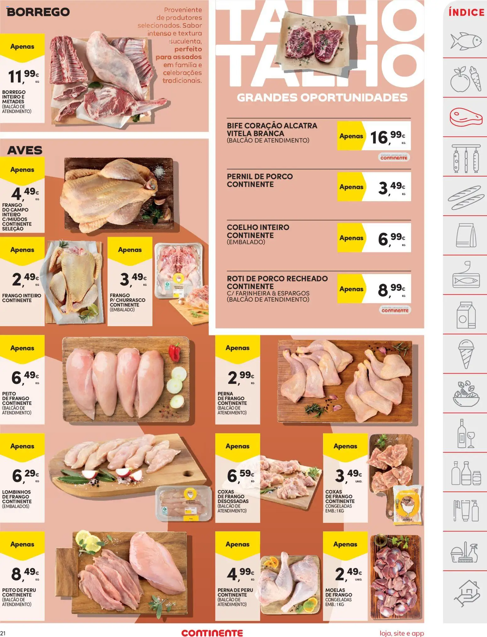 Continente folheto │ válido de 26.12.2025 | Página: 21 | Produtos: Espargos, Vitela, Peito de frango, Coelho