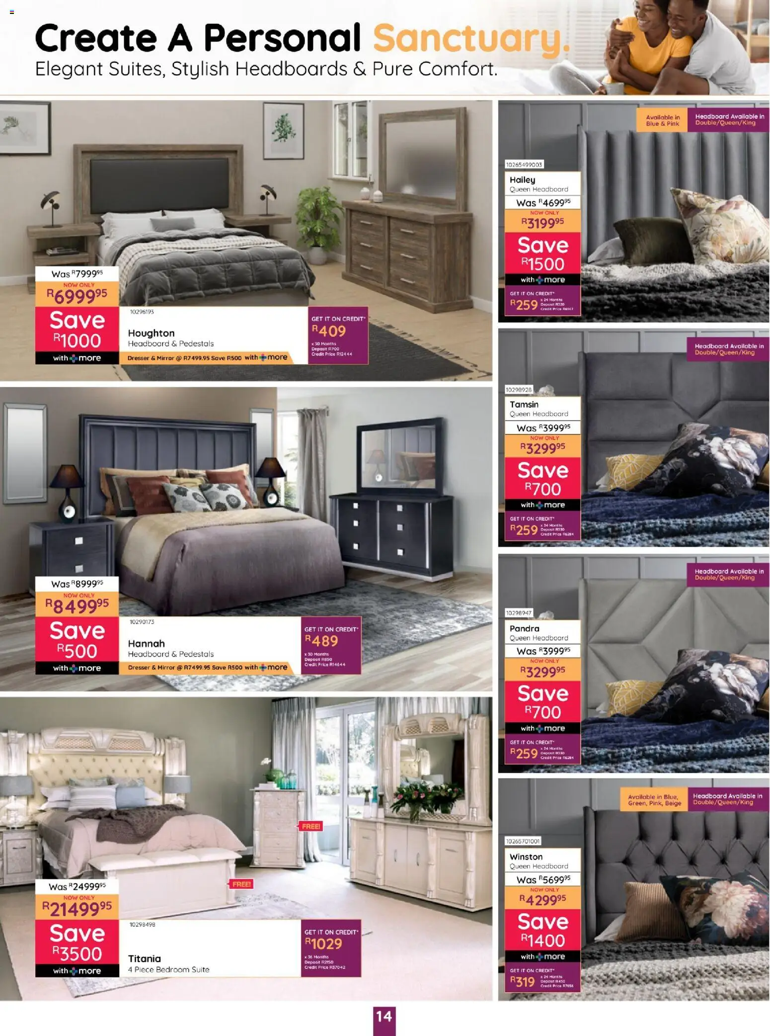 New Bradlows catalogue – valid from 15.01.2026 | Page: 14 | Products: Headboard, Mirror