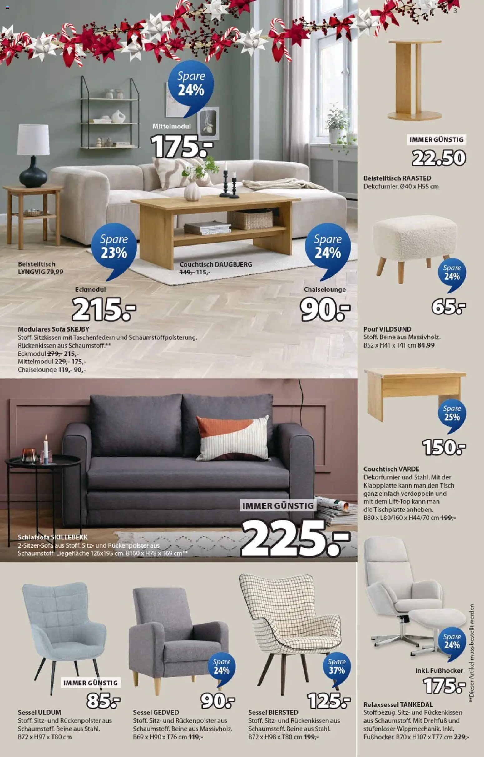 JYSK  Angebote gültig ab 27.10.2025 | Seite: 3 | Produkte: Sofa, Sessel, Couchtisch, Tisch