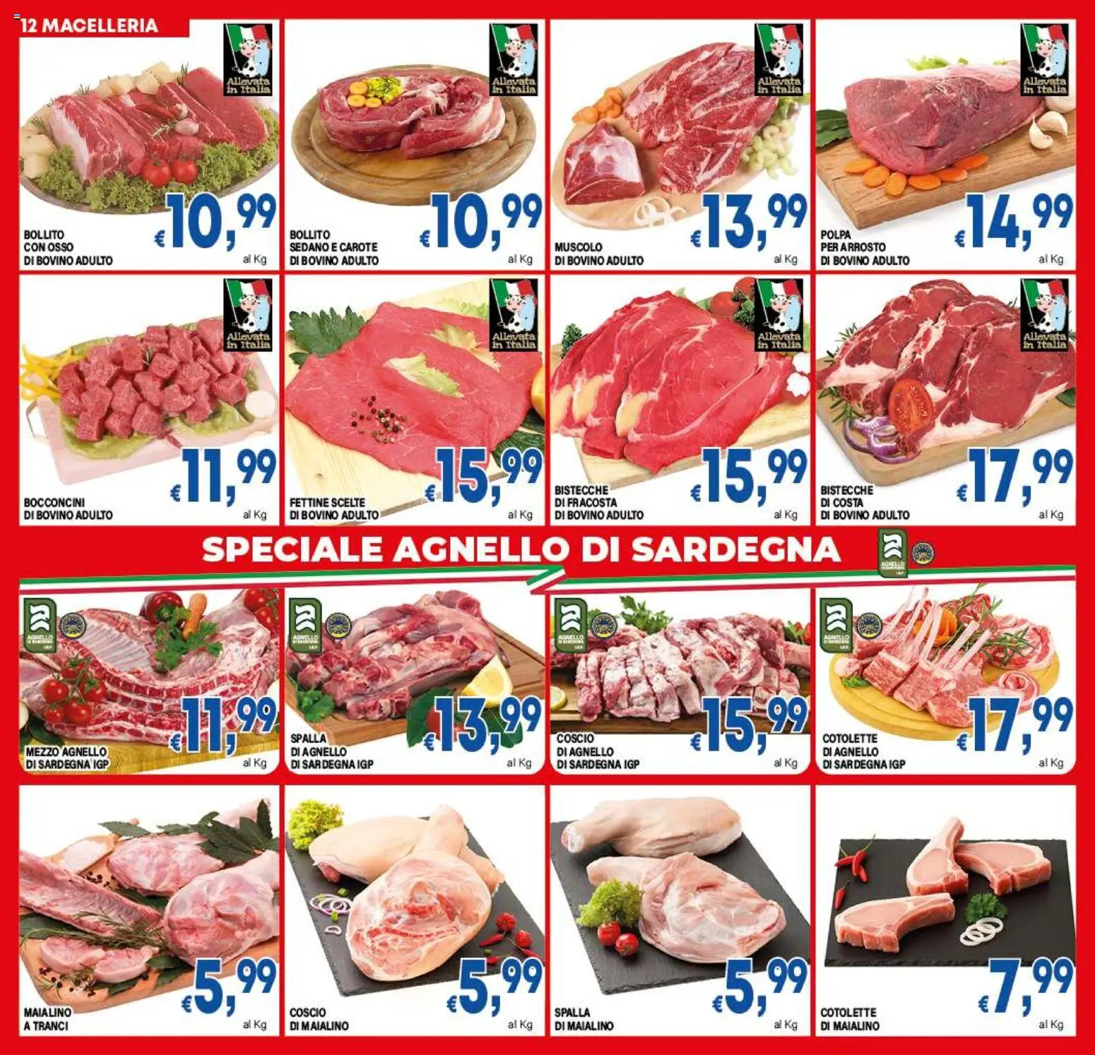 Volantino DEM del 07.11.2025 | Pagina: 12 | Prodotti: Bovino, Carote, Sedano, Agnello