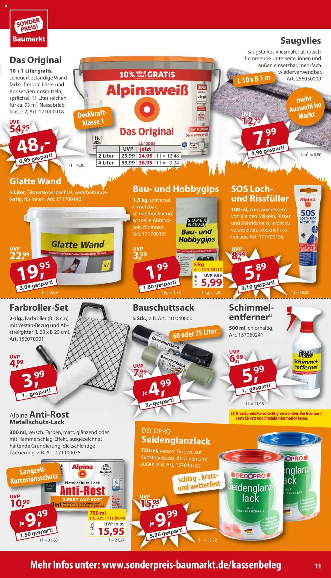 Sonderpreis Baumarkt Prospekt 	 - gültig ab dem 26.07.2025 | Seite: 11