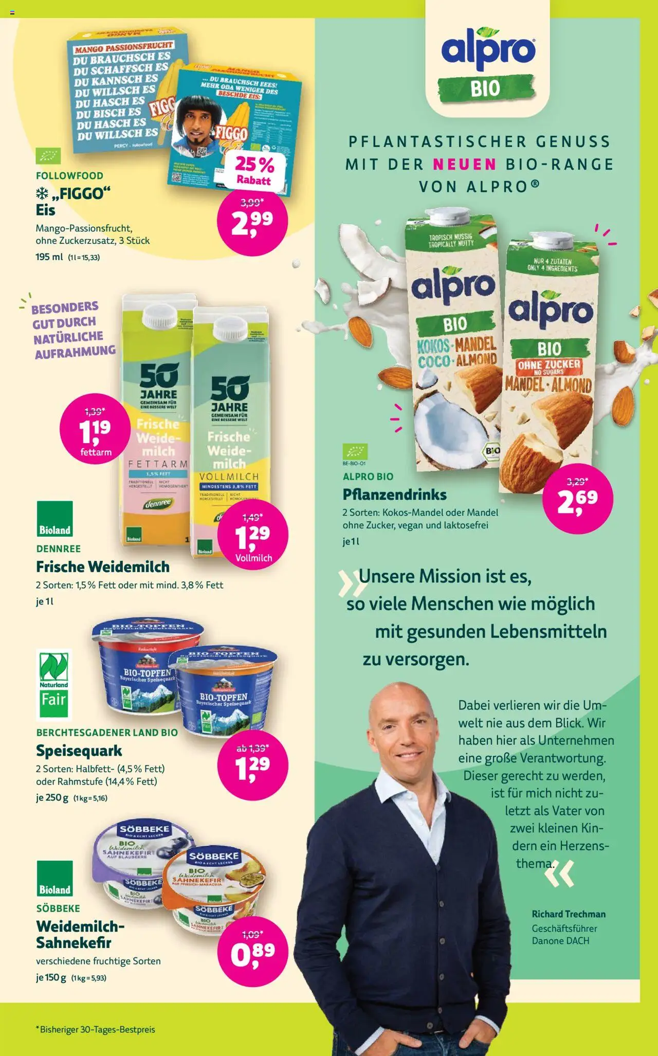BioMarkt Prospekt – gültig ab 24.09.2025 | Seite: 3 | Produkte: Alpro, Pfirsich, Speisequark, Eis