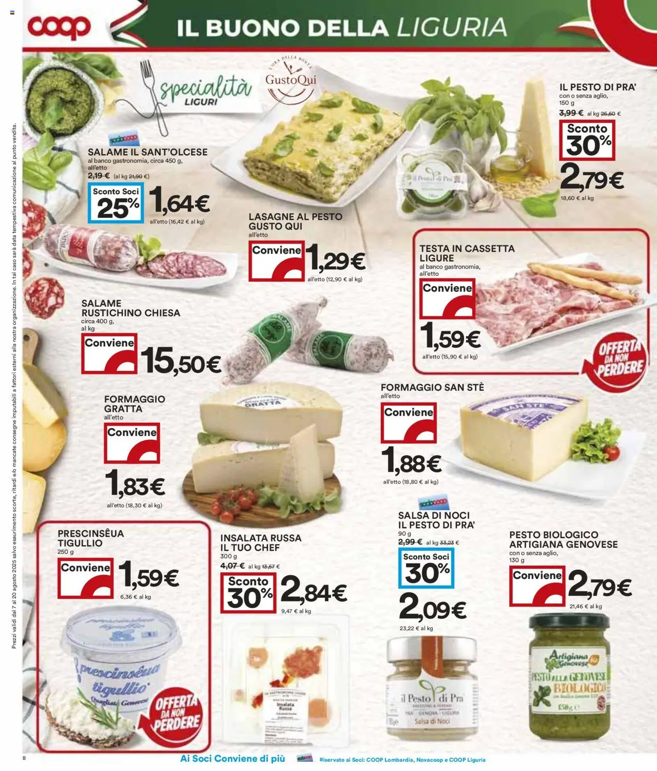 Volantino COOP del 07.08.2025 | Pagina: 8 | Prodotti: Salame, Noci, Data, Insalata russa