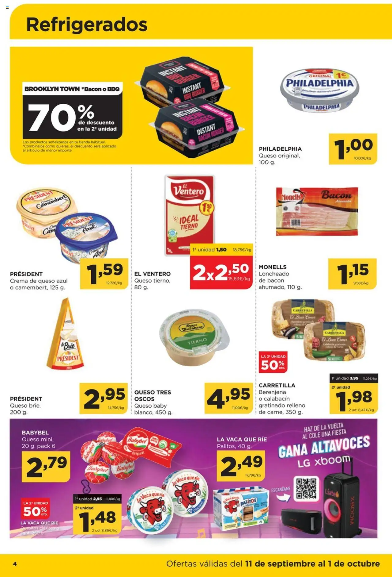 Alimerka folleto Asturias │ válido desde el 11.09.2025 | Página: 4 | Productos: Calabacín, Queso, Altavoces, Loncheado