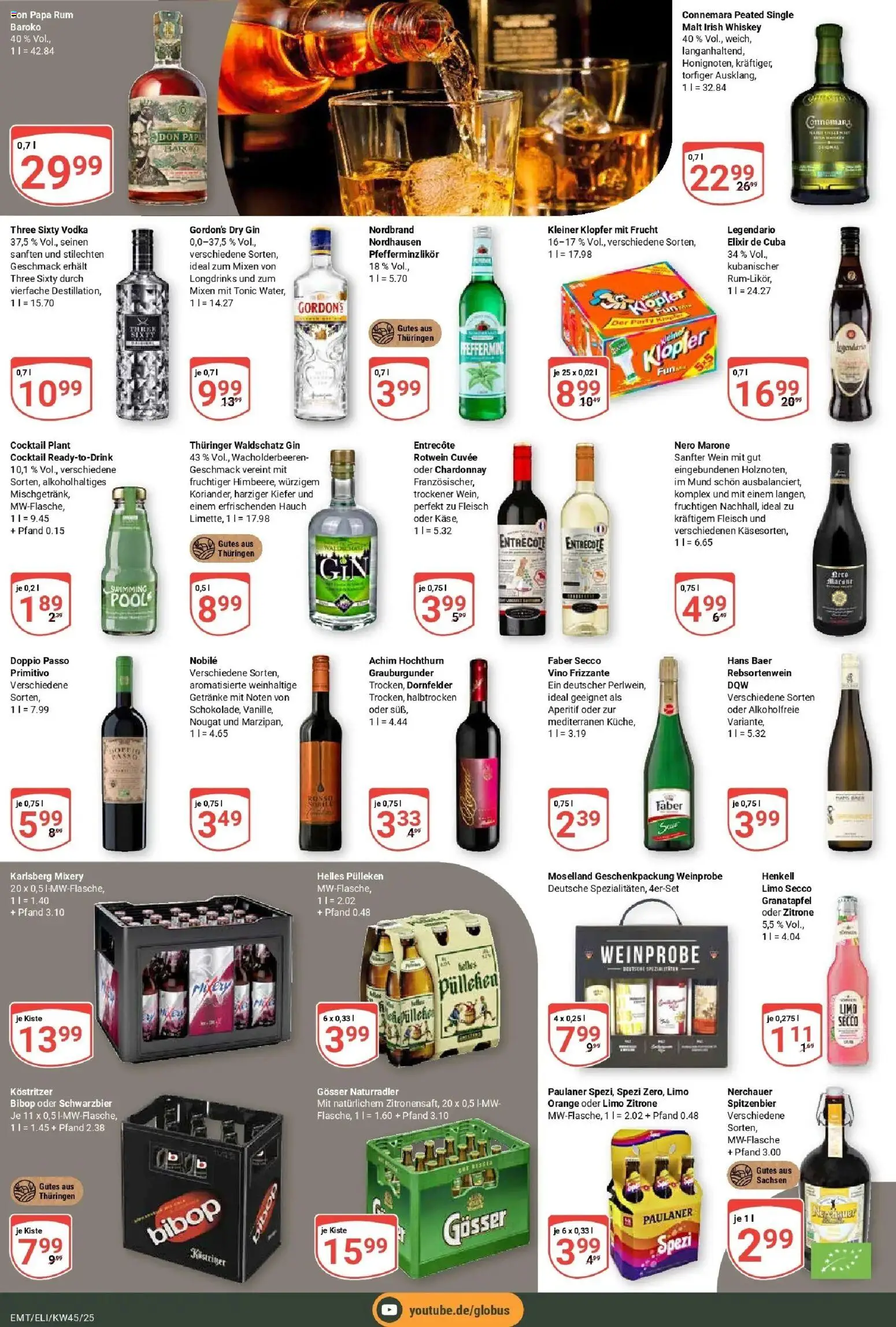 Globus prospekt Mittelhausen	 – gültig ab 02.11.2025 | Seite: 16 | Produkte: Doppio Passo, Wein, Vodka, Whiskey