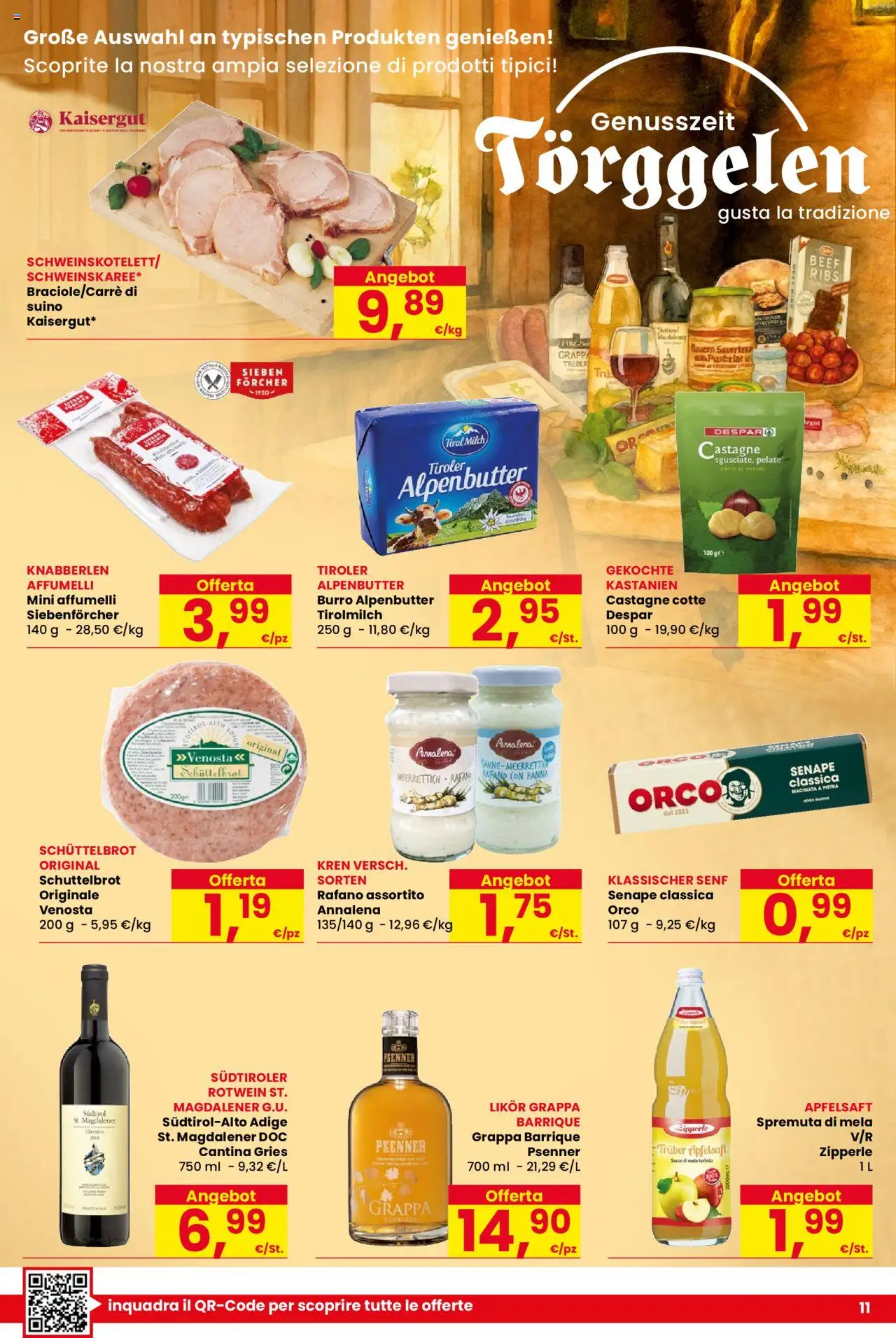 Volantino Despar del 02.10.2025 | Pagina: 11 | Prodotti: Panna, Suino, Senape, Grappa