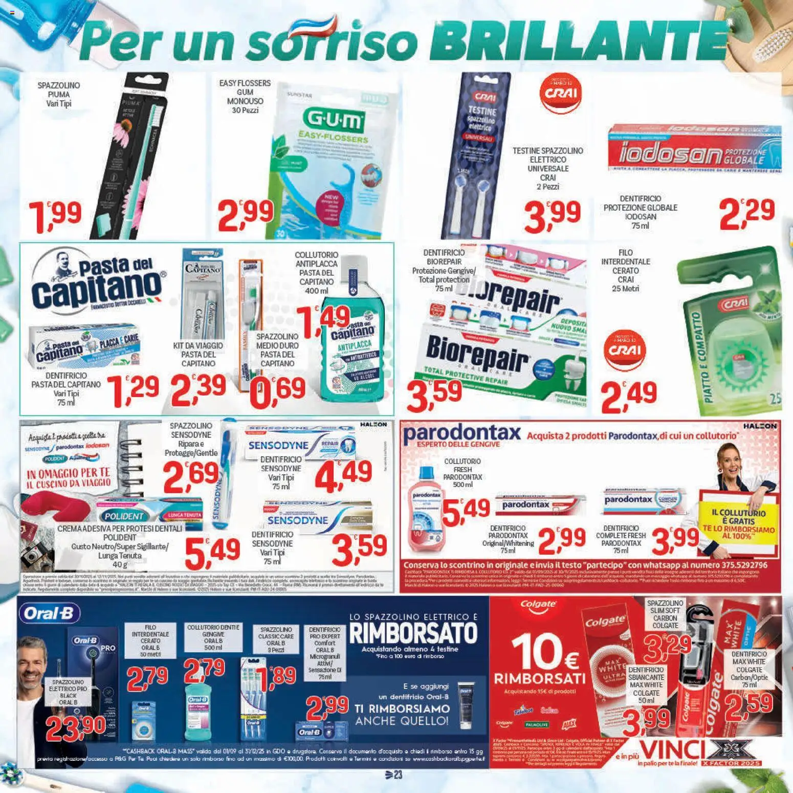 Volantino CRAI del 30.10.2025 | Pagina: 23 | Prodotti: Collutorio, Piatto, Spazzolino elettrico, Cuscino