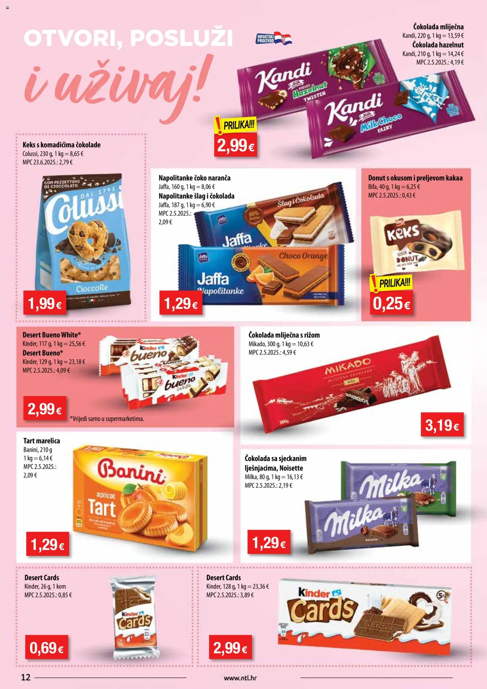 NTL katalog | vrijedi od 29.10.2025 | Stranica: 12 | Proizvodi: Čokolada, Napolitanke, Milka, Šlag