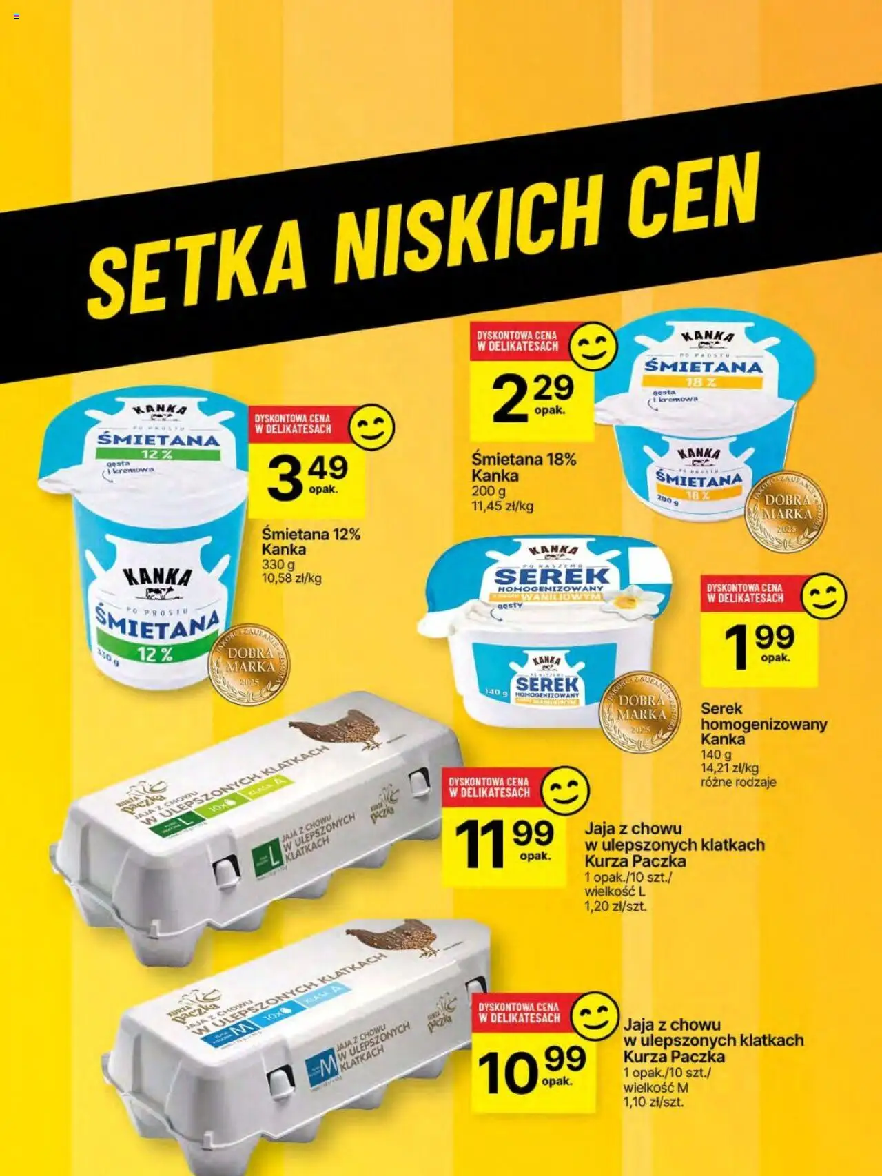 Delikatesy Centrum Gazetka - Sklepy Własne od 26.06.2025 | Strona: 50 | Produkty: Serek homogenizowany, Serek, Śmietana, Jaja