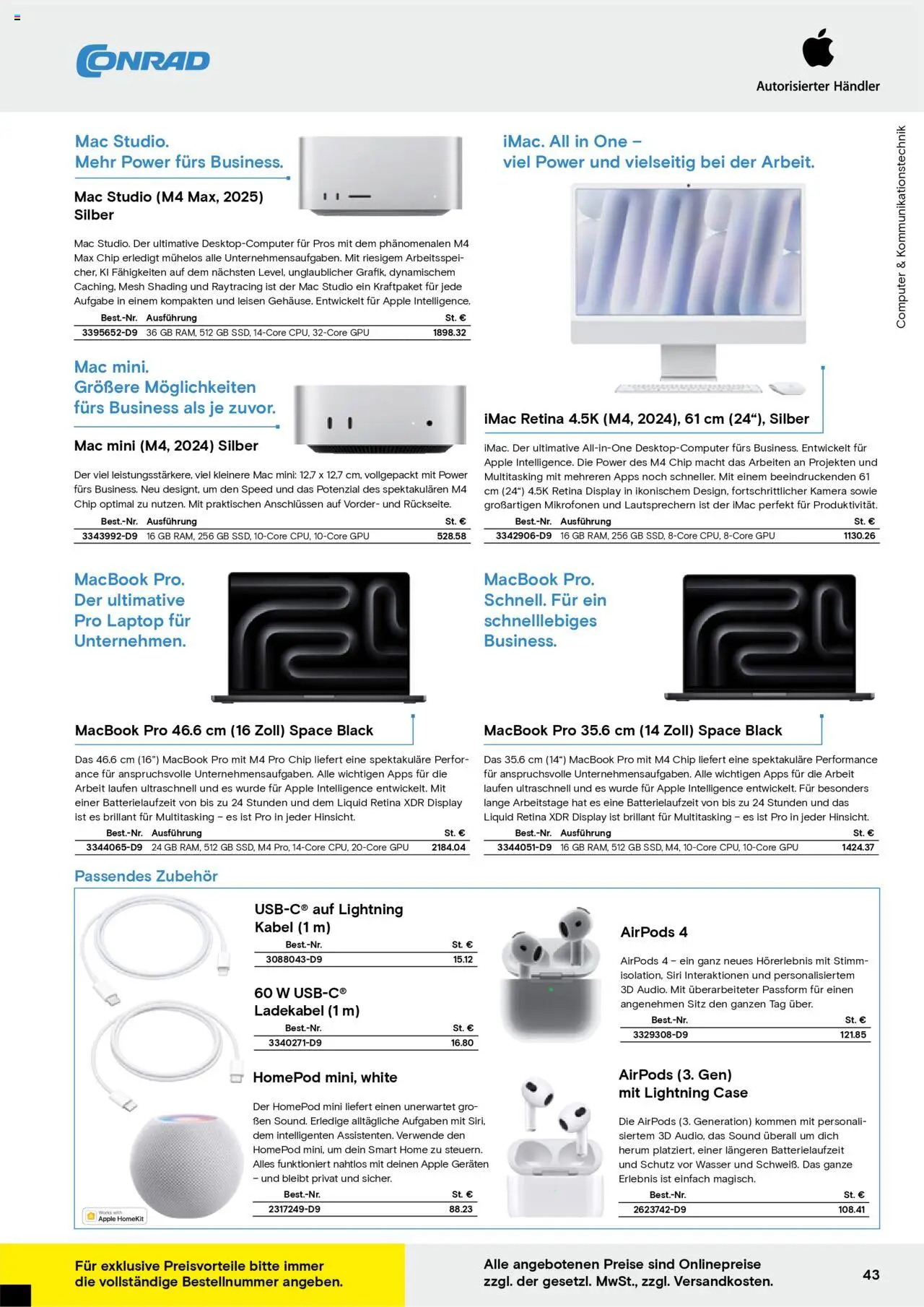 Conrad - Markenkatalog - gültig ab dem 25.08.2025 | Seite: 45 | Produkte: Kabel, Apple, Imac, Laptop