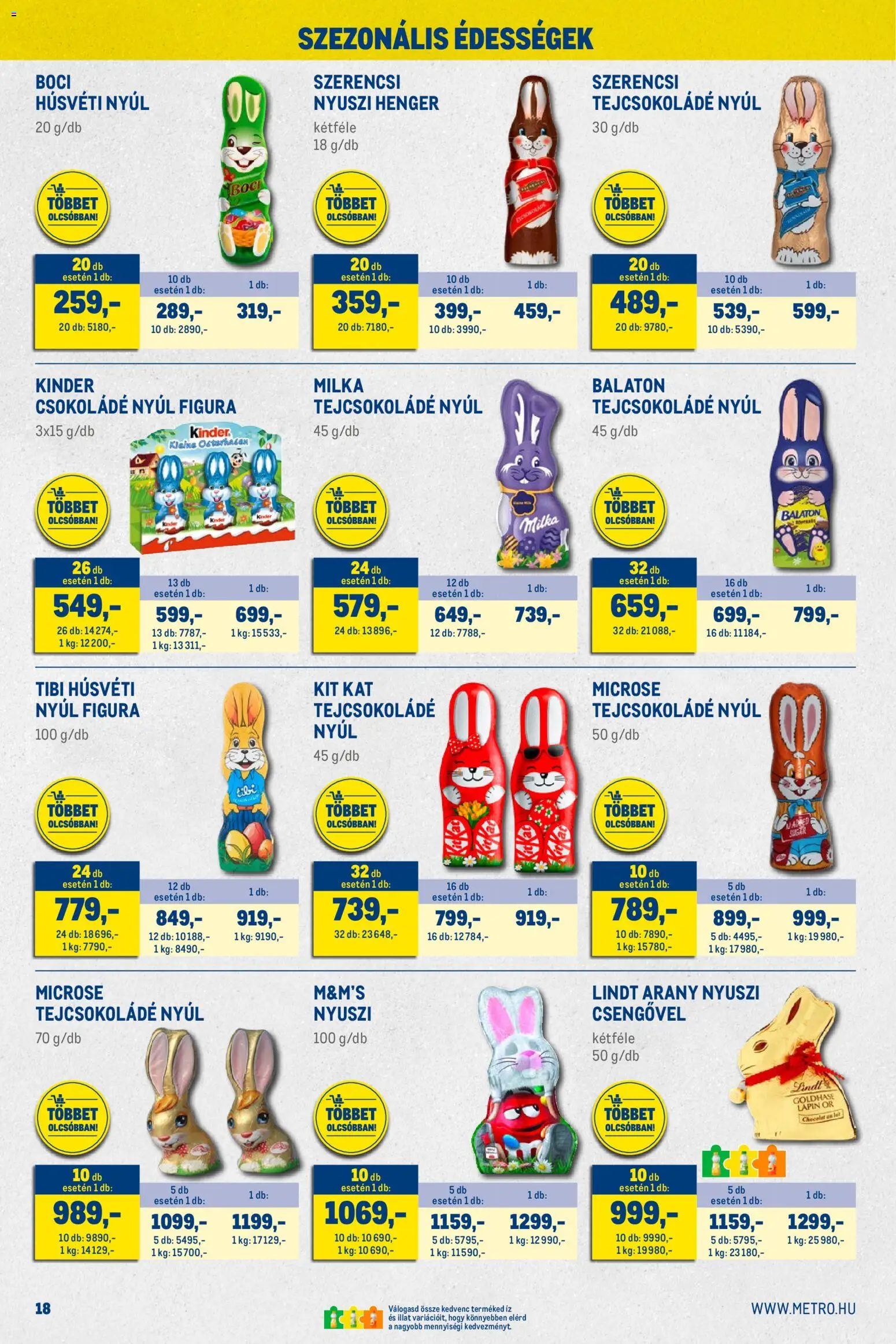 Metro akciós ujság - amely érvényes a következő dátumtól: 01.03.2026 | Oldal: 18 | Termékek: Édességek, Tejcsokoládé, Csokoládé