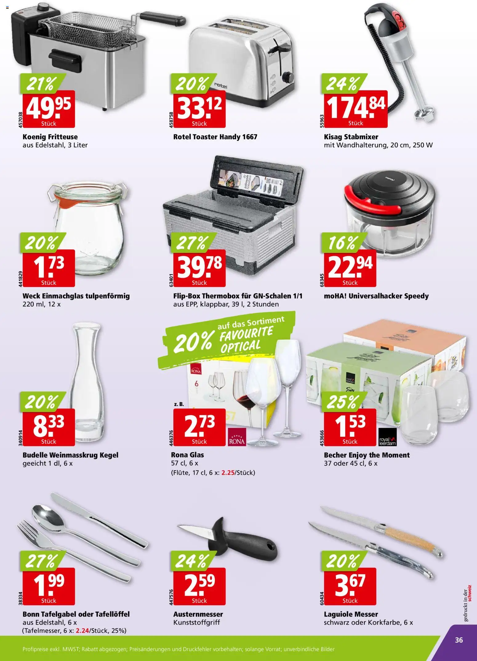 Aligro Aktionen Chavannes, Matran, Genf, Sitten – gültig ab 08.12.2025 | Seite: 36 | Produkte: Toaster, Stabmixer, Fritteuse, Bilder