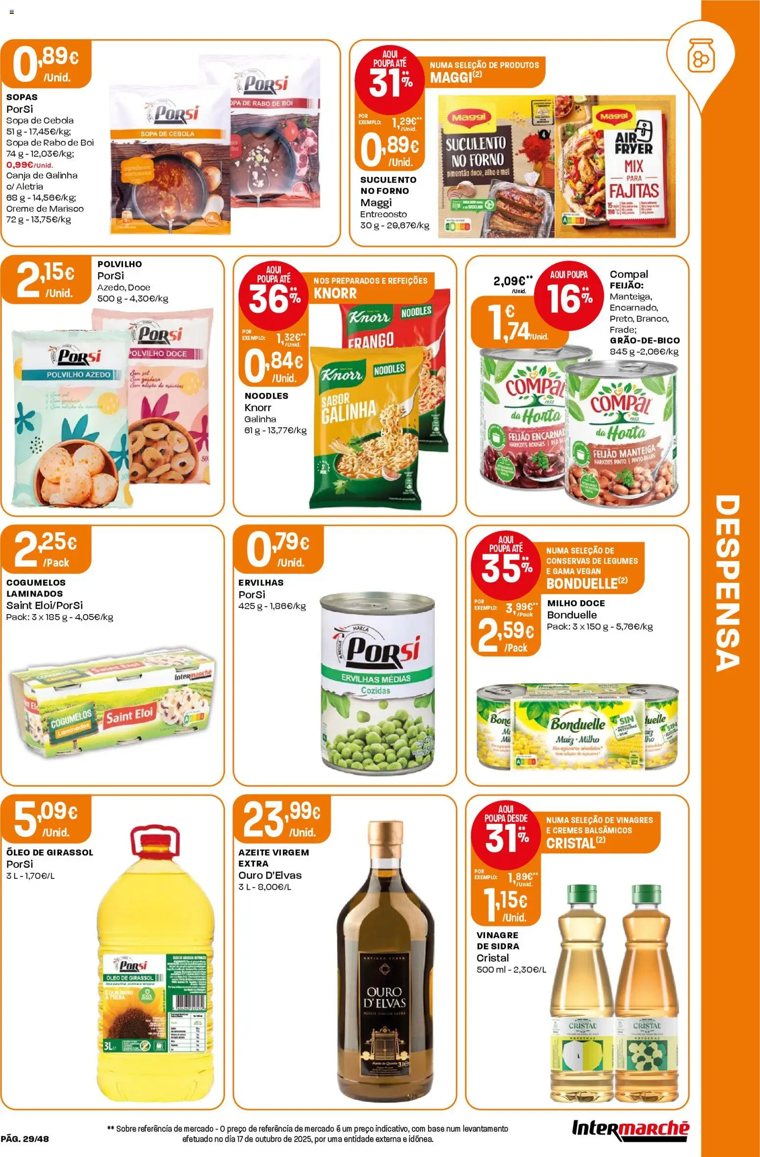 Intermarché folheto │ válido de 20.11.2025 | Página: 29 | Produtos: Azeite, Pimentão, Manteiga, Cogumelos