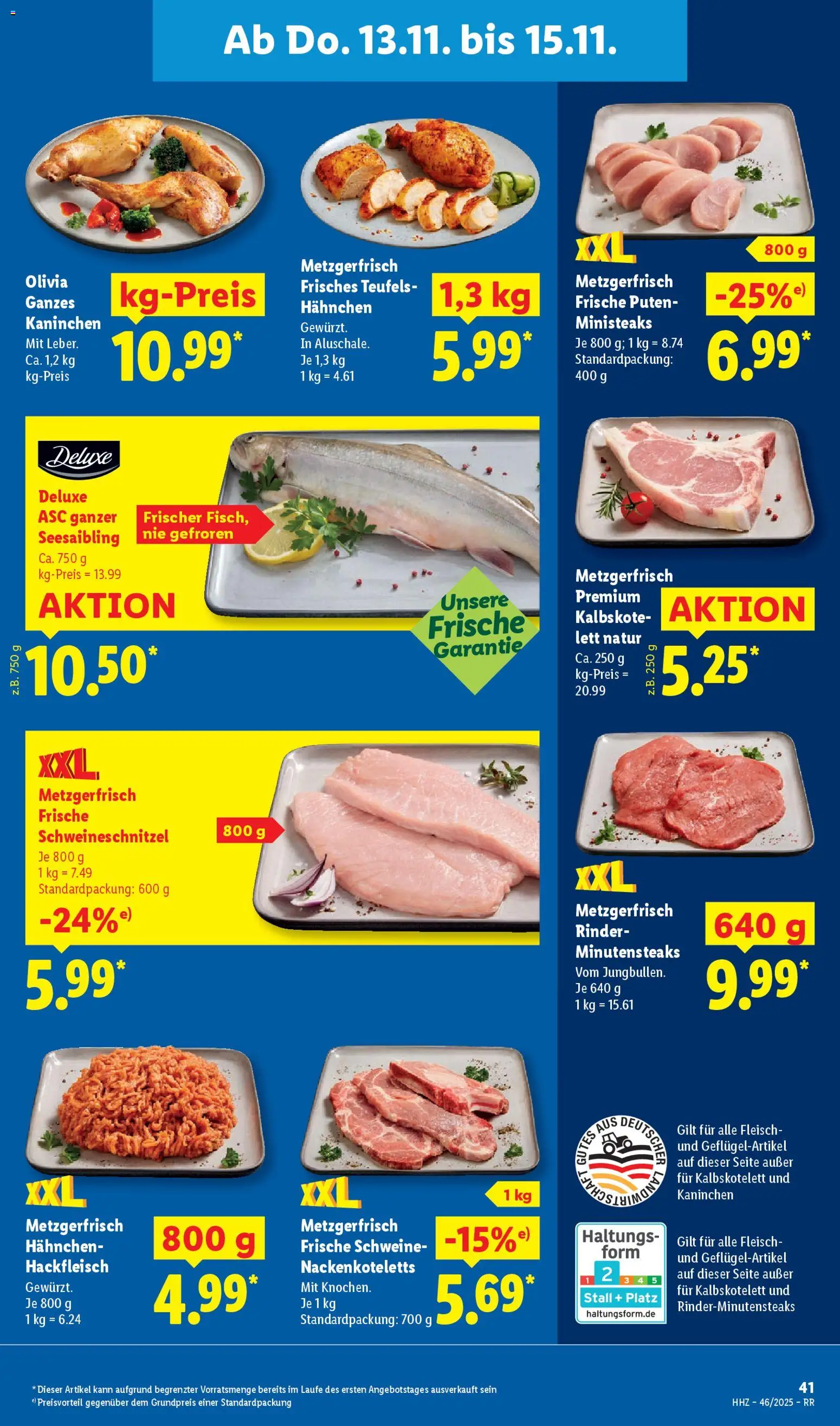 Lidl Prospekt Düsseldorf – gültig ab 10.11.2025 | Seite: 59 | Produkte: Hahnchen, Kaninchen, Fleisch, Hackfleisch