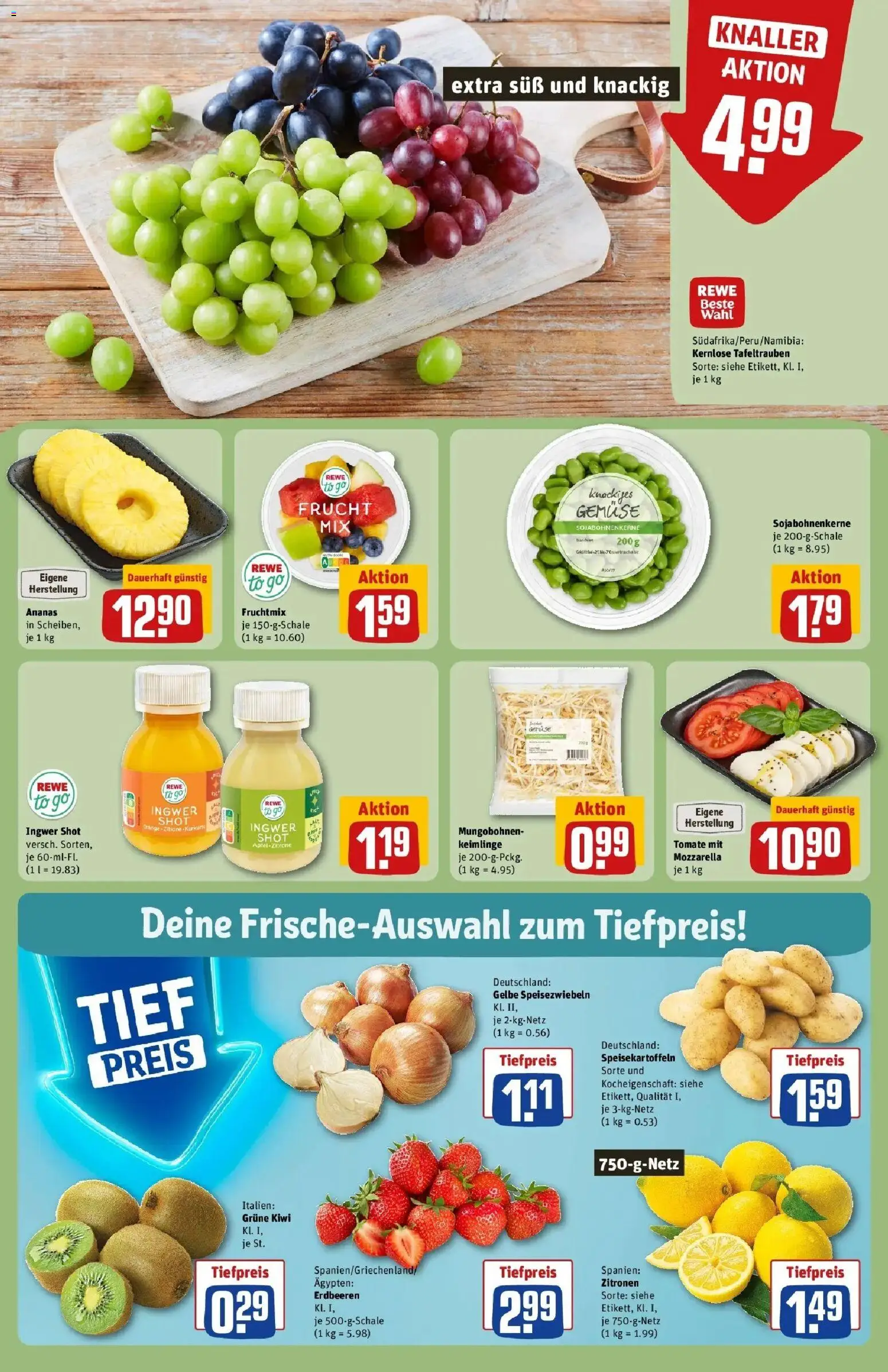 Rewe Prospekt Egelsbach	 – gültig ab 15.03.2026 | Seite: 8 | Produkte: Mozzarella, Ananas, Gemüse, Erdbeeren