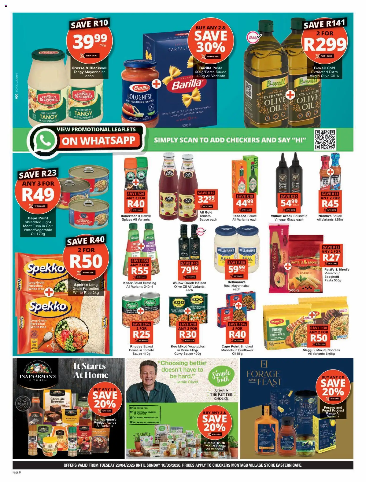 New Checkers catalogue – valid from 28.04.2026 | Page: 6 | Products: Bed, Tea, Salt, Lemon