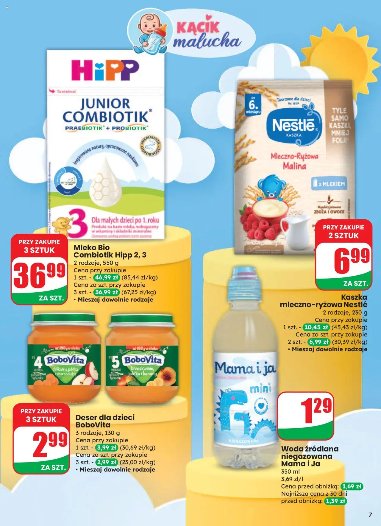 Dino Gazetka od 06.08.2025 | Strona: 7 | Produkty: Malina, Woda źródlana, Jabłka, Banany