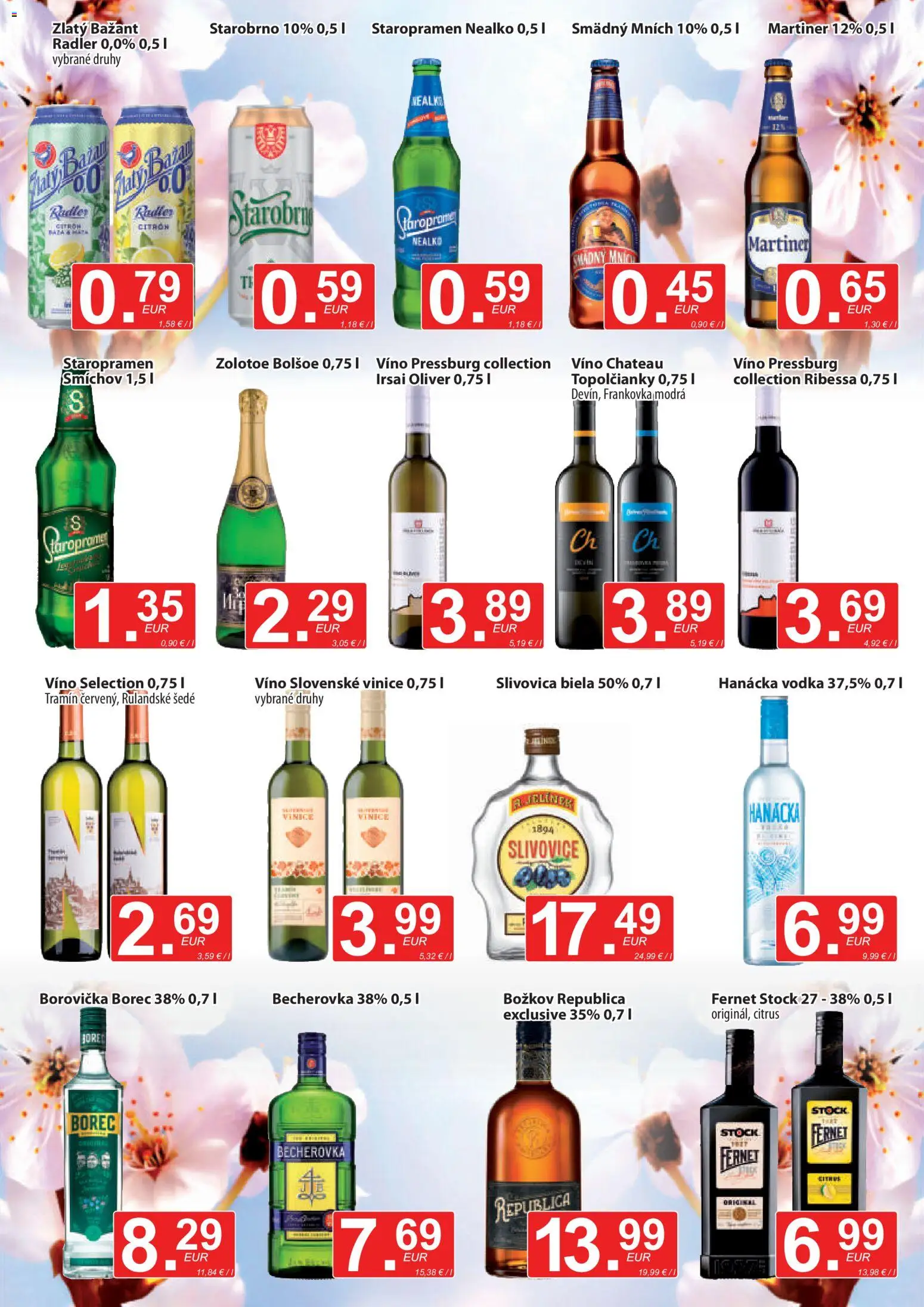 Nové CBA Verex akcie – leták je platný od 16.04.2026 | Strana: 11 | Produkty: Víno, Borovička, Božkov, Republica