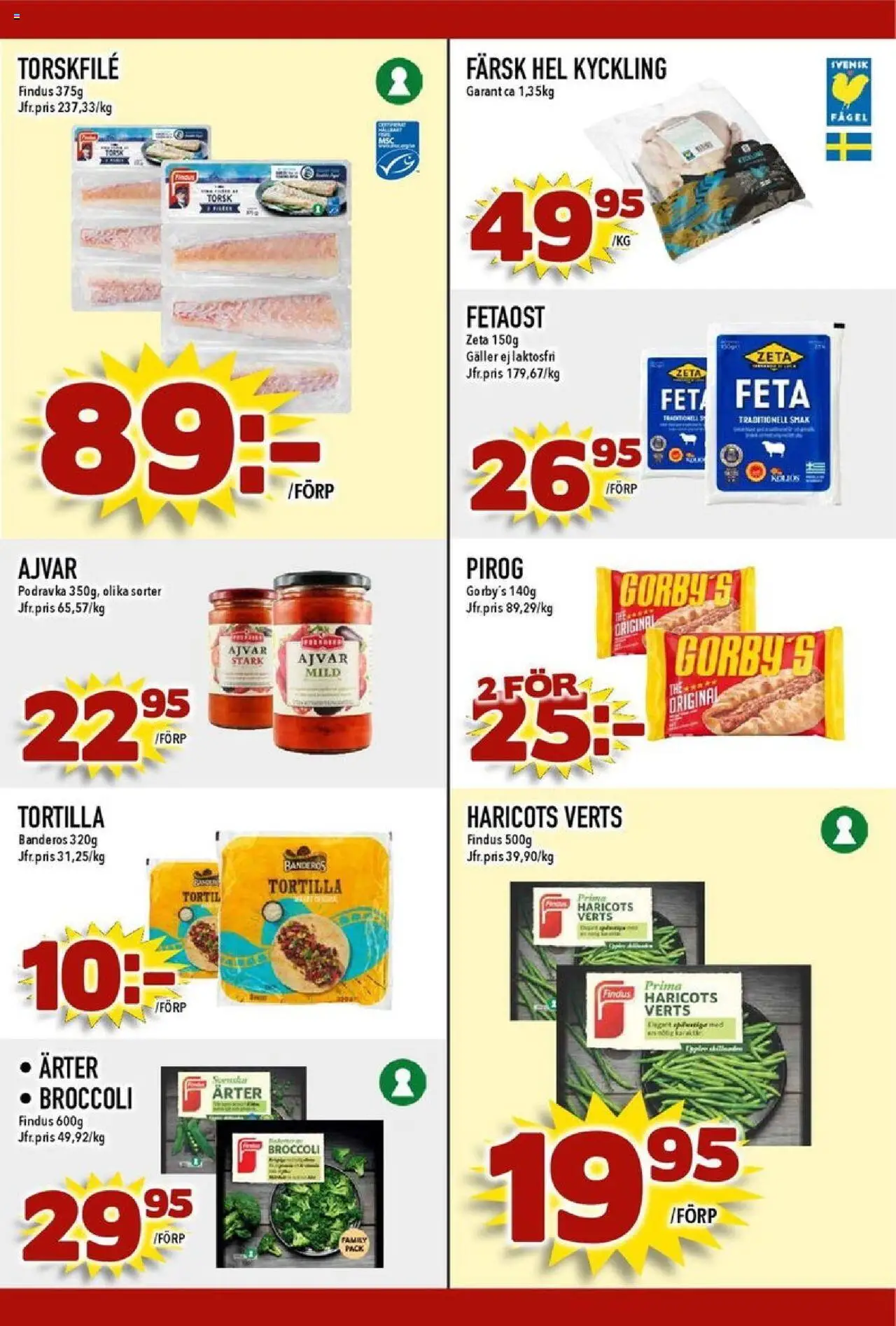 Matdax reklamblad aktuell från 13.10.2025 | Sida: 21 | Produkter: Tortilla, Galler, Fetaost, Broccoli