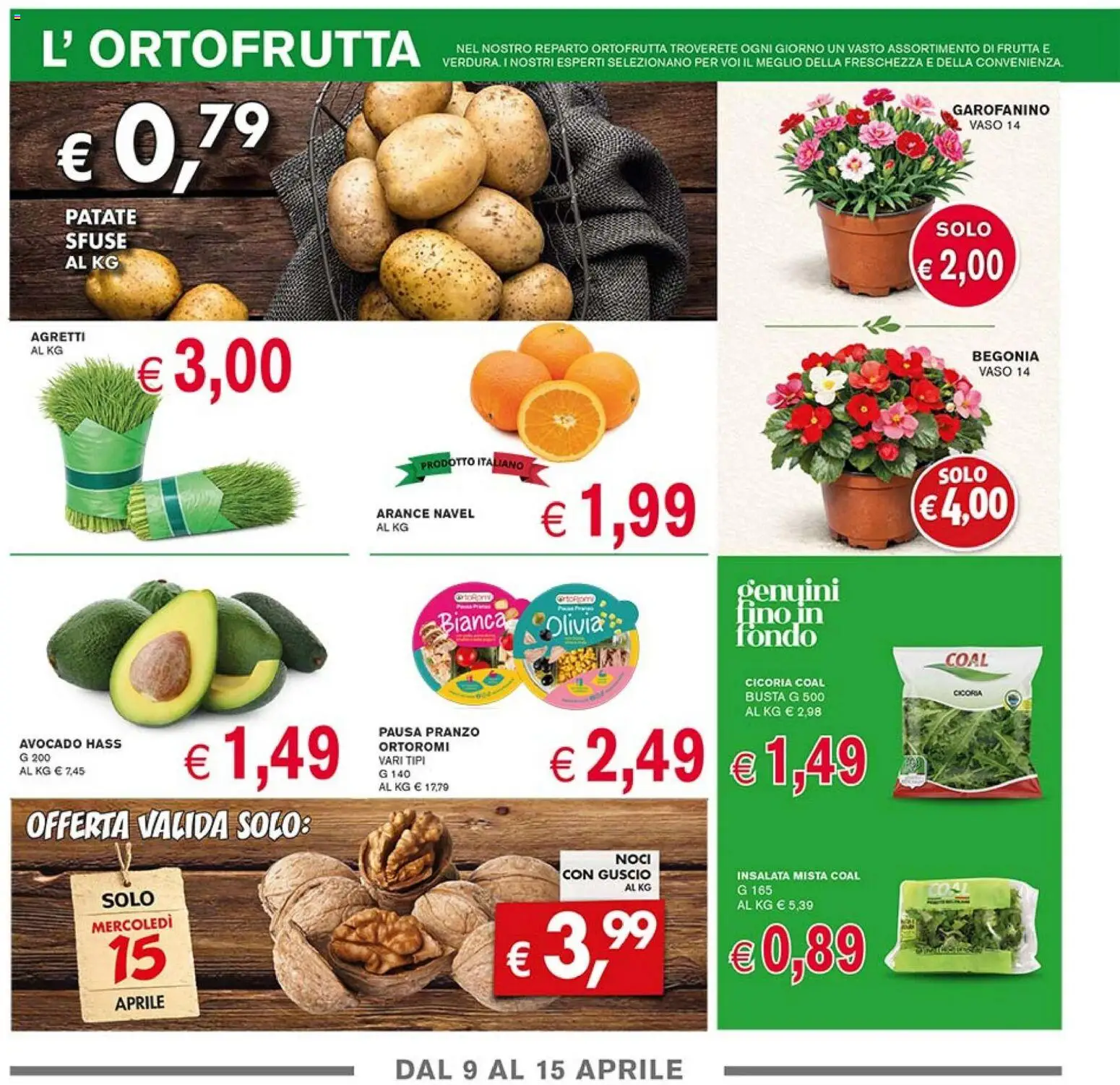 Volantino Coal del 09.04.2026 | Pagina: 2 | Prodotti: Insalata, Patate, Frutta, Noci
