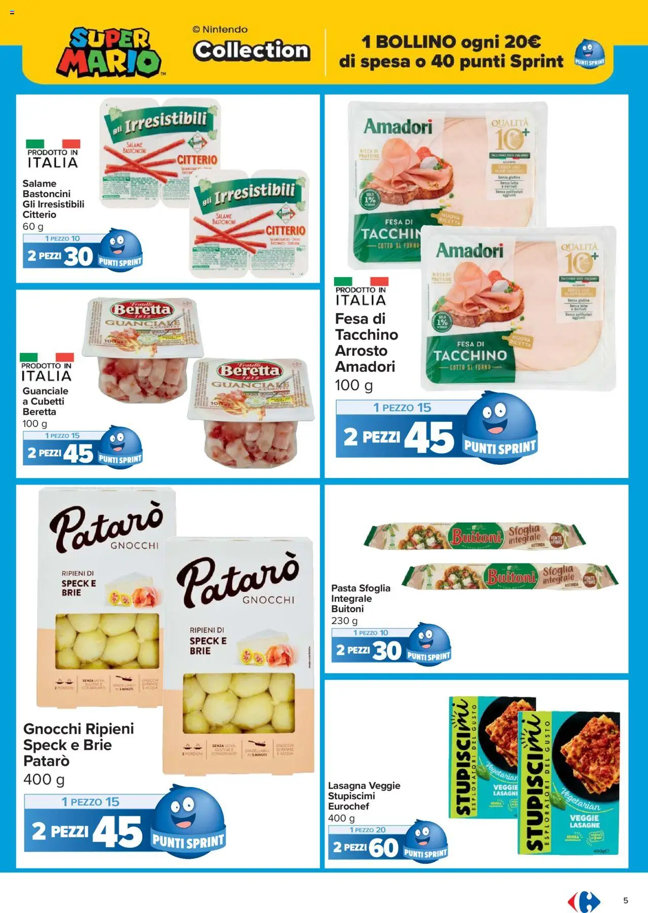 Volantino Carrefour del 15.09.2025 | Pagina: 5 | Prodotti: Pasta sfoglia, Acqua, Pasta, Guanciale