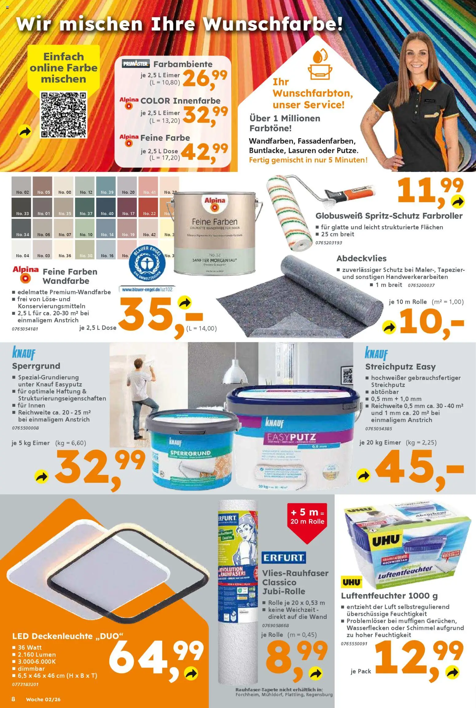 Globus Baumarkt prospekt Saarbrücken – gültig ab 05.01.2026 | Seite: 8 | Produkte: Wandfarbe