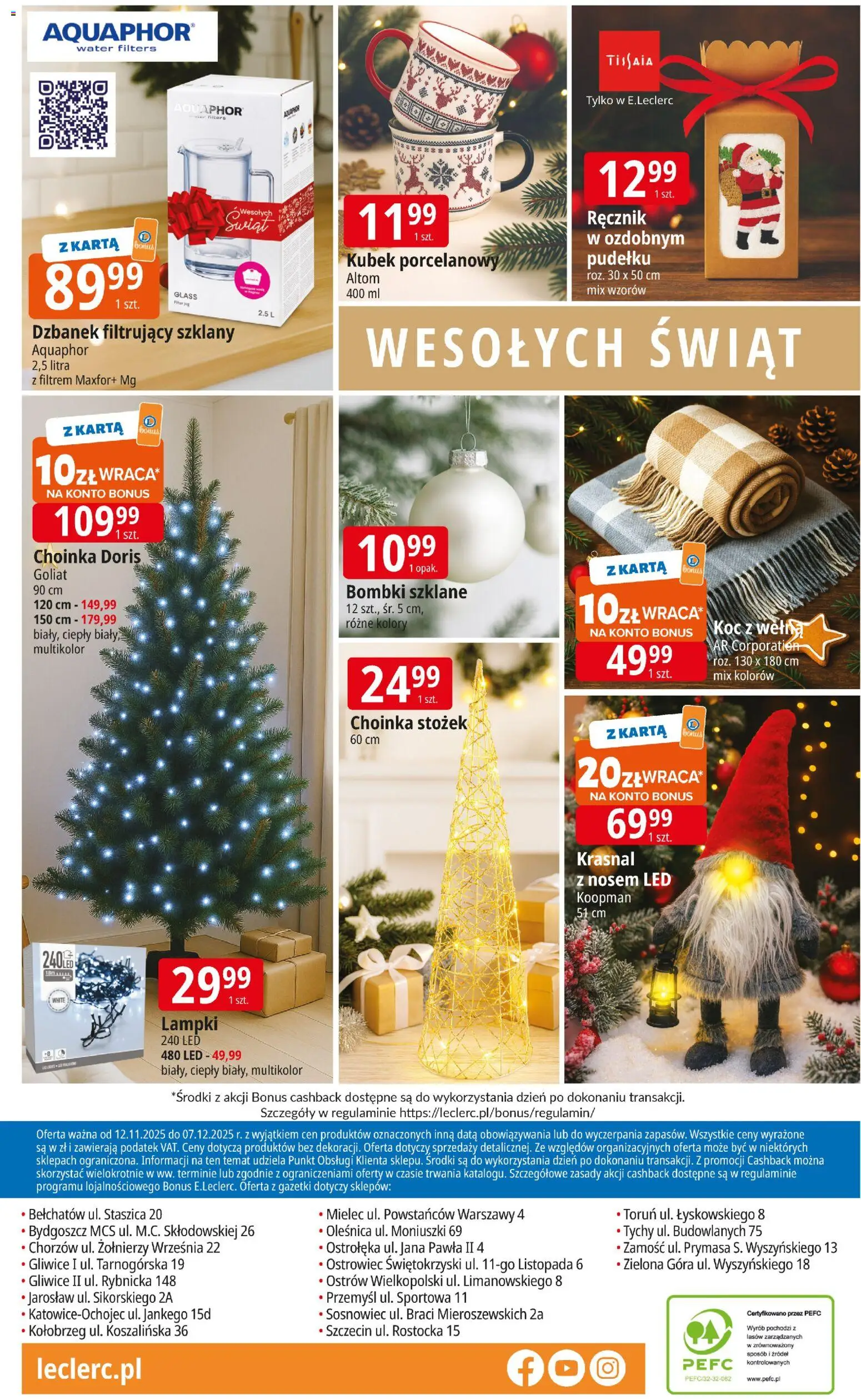 E.Leclerc Gazetka - Zielona Góra od 12.11.2025 | Strona: 16 | Produkty: Karta, Dzbanek, Lampki, Koc