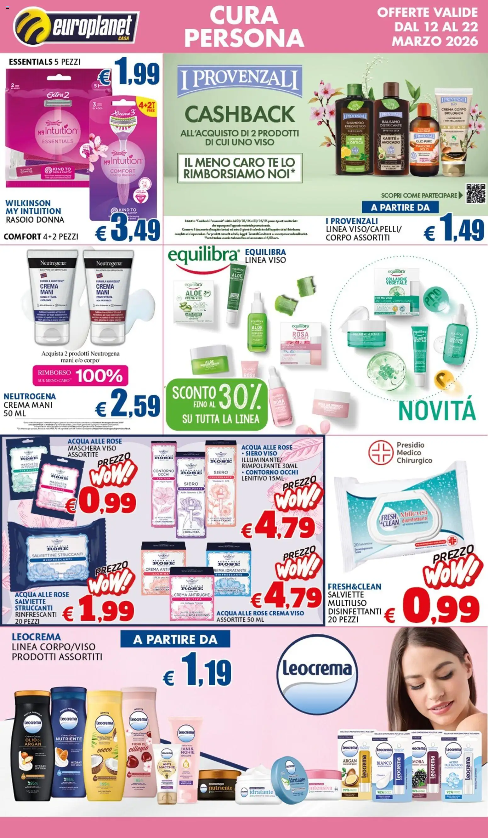 Volantino Europlanet Casa del 12.03.2026 | Pagina: 4 | Prodotti: Shampoo, Balsamo, Maschera viso, Mandorle